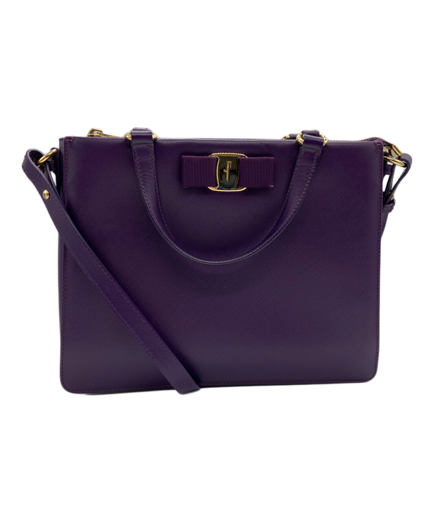Ferragamo　紫 スエード パーティーバッグ 中古・古着通販】Salvatore Ferragamo (サルヴァトーレ フェラガモ