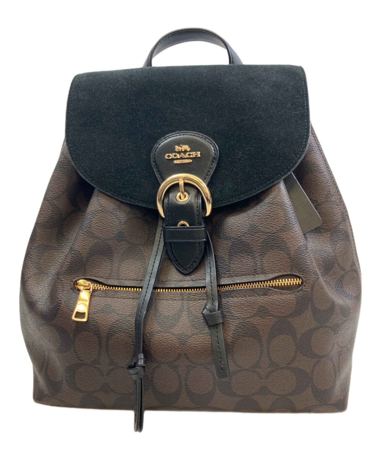 COACH ブラウン リュック 中古　バックパック 中古・古着通販】COACH (コーチ) リュック ブラウン×ブラック