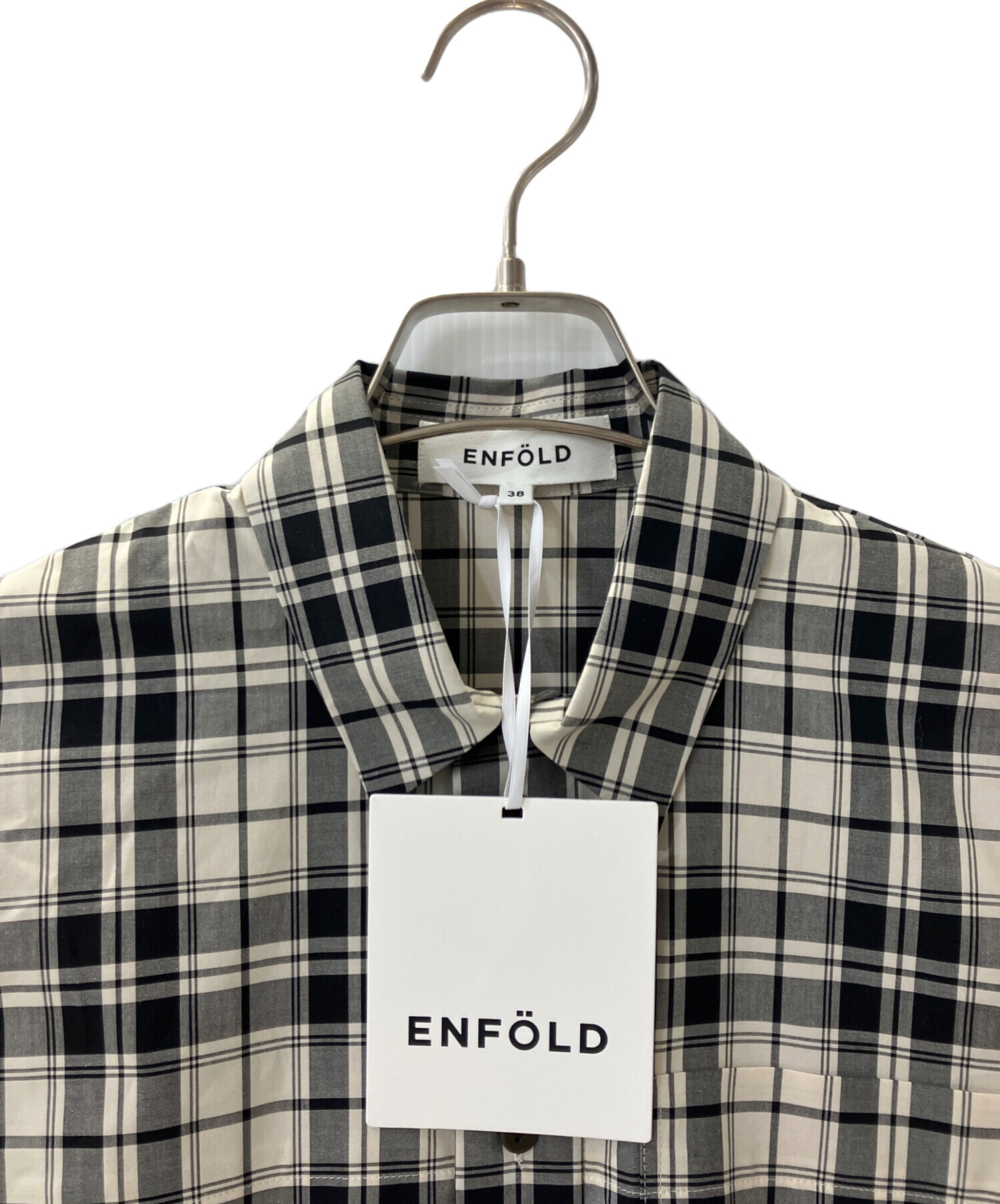 【新品タグ付き】　ENFOLD ホワイト シャツ　ホールカラーシャツ　38サイズ 新品タグ付き】 ENFOLD ホワイト シャツ ホールカラーシャツ 38サイズ
