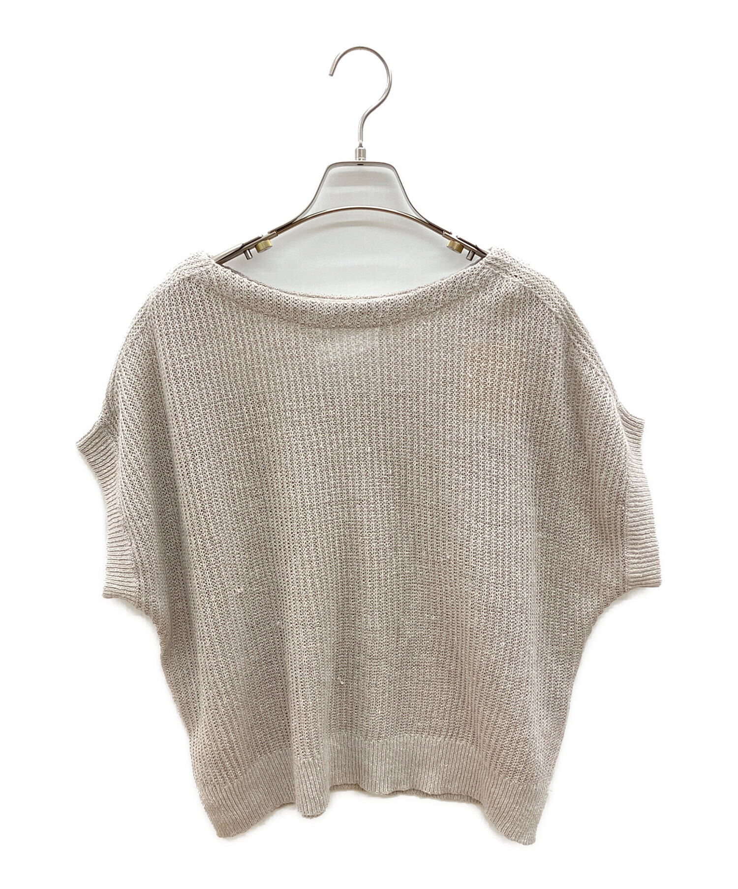 BEARDSLEY ビアズリー リネンノースリーブカットソー サイズ:F リネン100％ 23SS/BEZ1031505A002   ベージュ レディース / 240001180062 中古・古着通販】BEARDSLEY (ビアズリー) ノースリーブブラウス