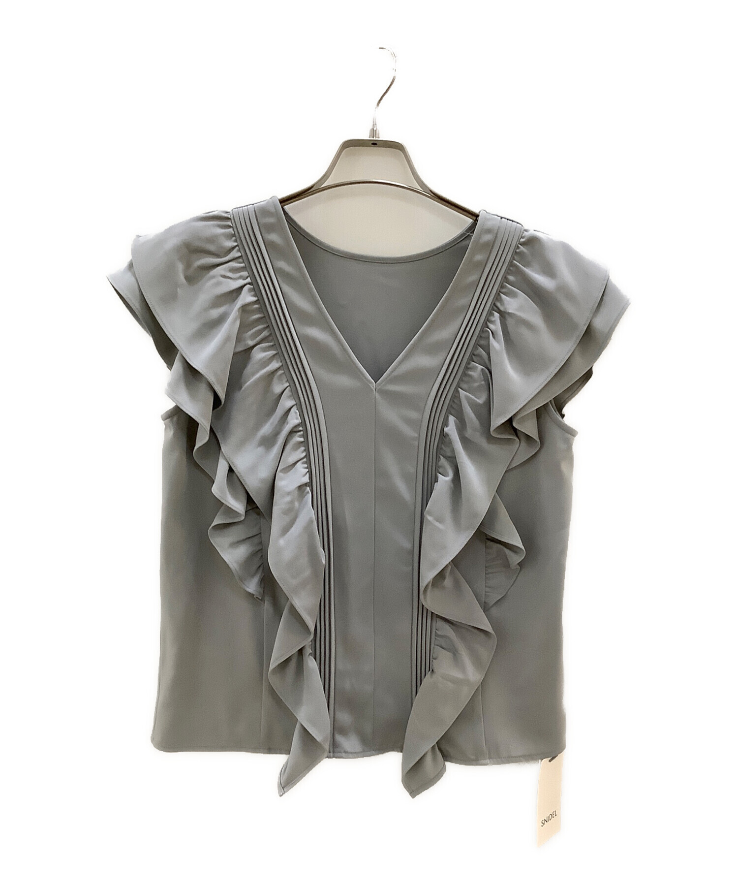 美品✨スナイデル 【SNIDEL】ラッフルフリルシフォンブラウス アイボリー 中古・古着通販】Snidel (スナイデル) ボリュームラッフルフリル