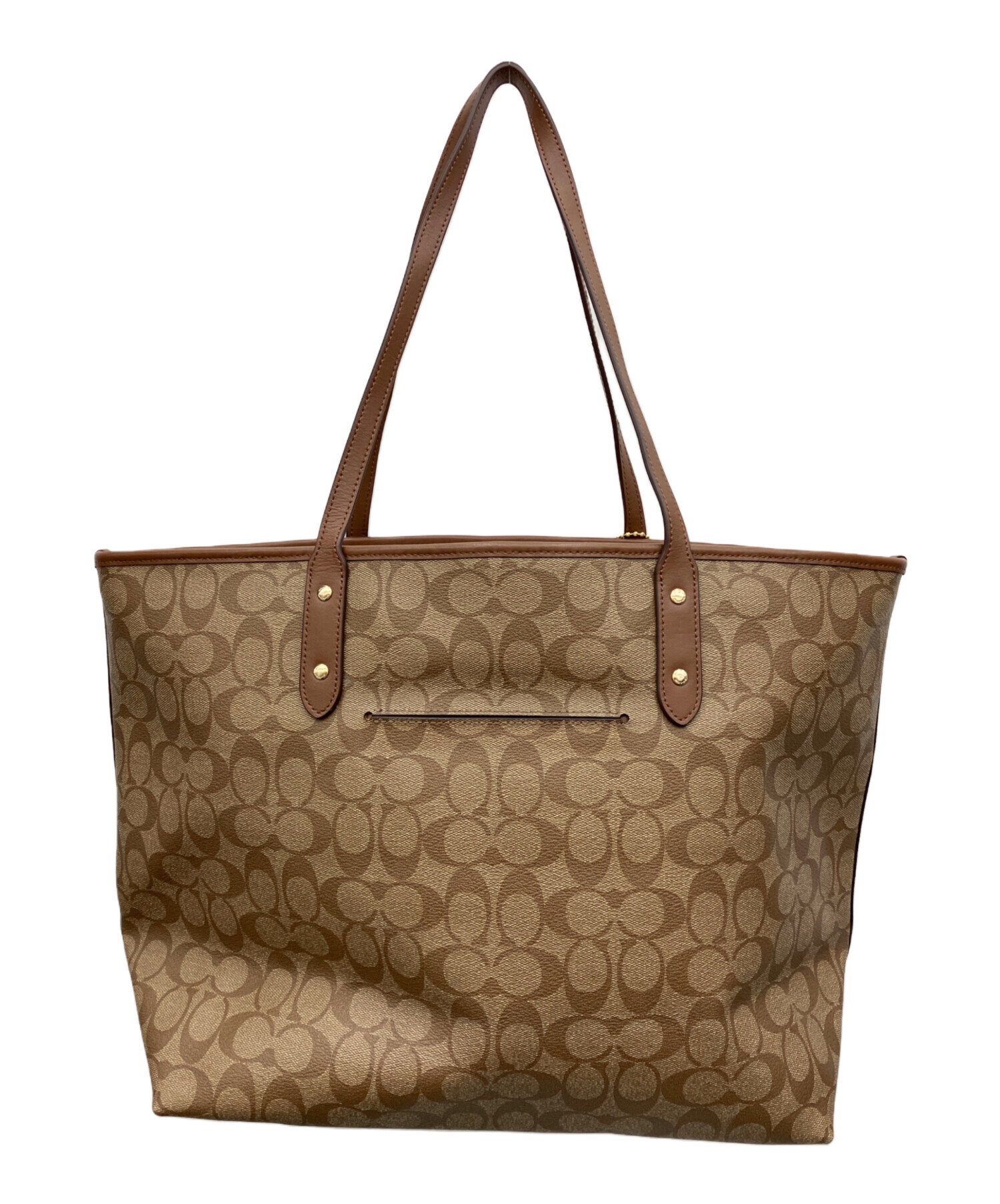 中古・古着通販】COACH (コーチ) シグネチャー トートバッグ ブラウン 