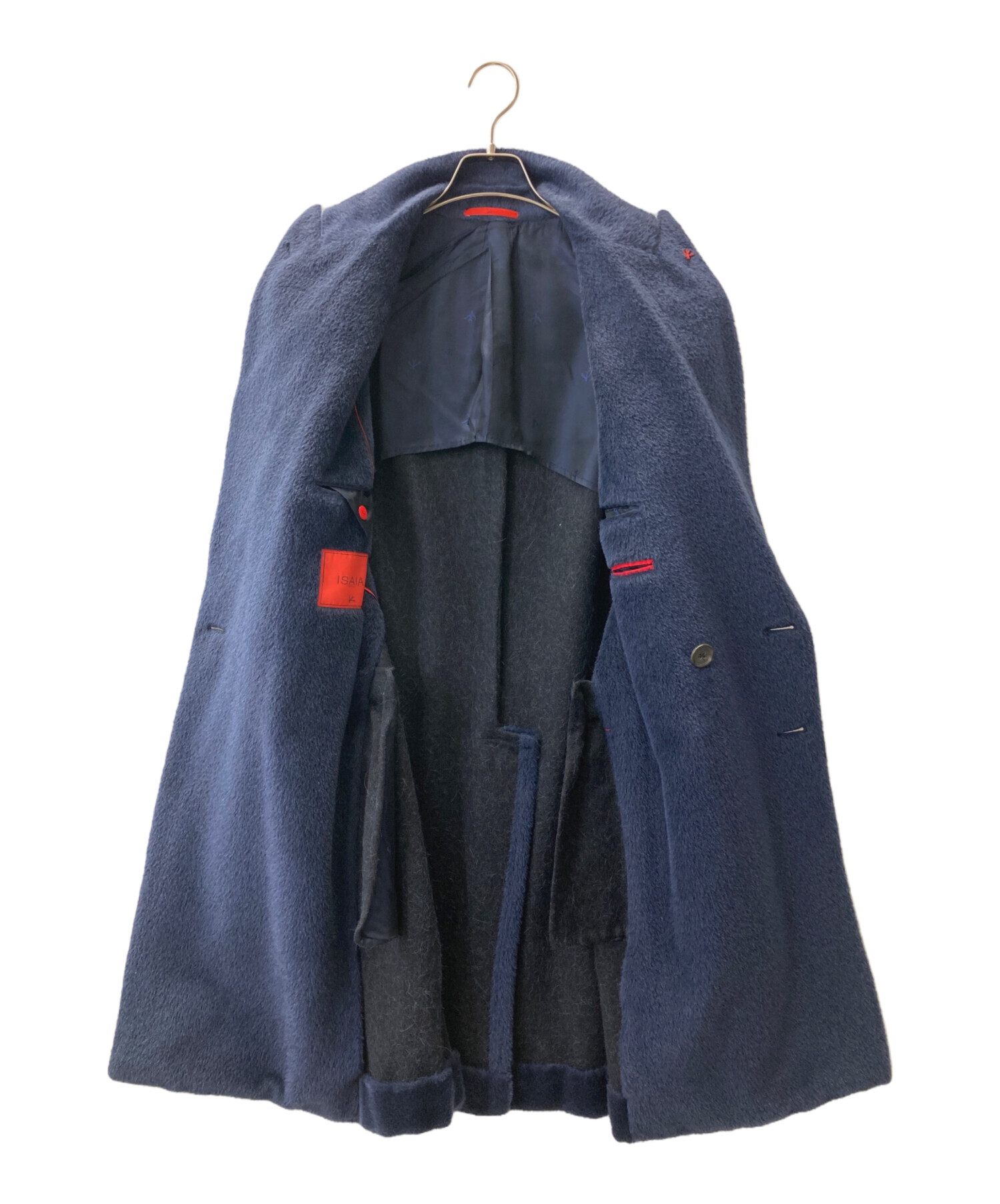中古・古着通販】ISAIA (イザイア) ダブルチェスターコート ネイビー