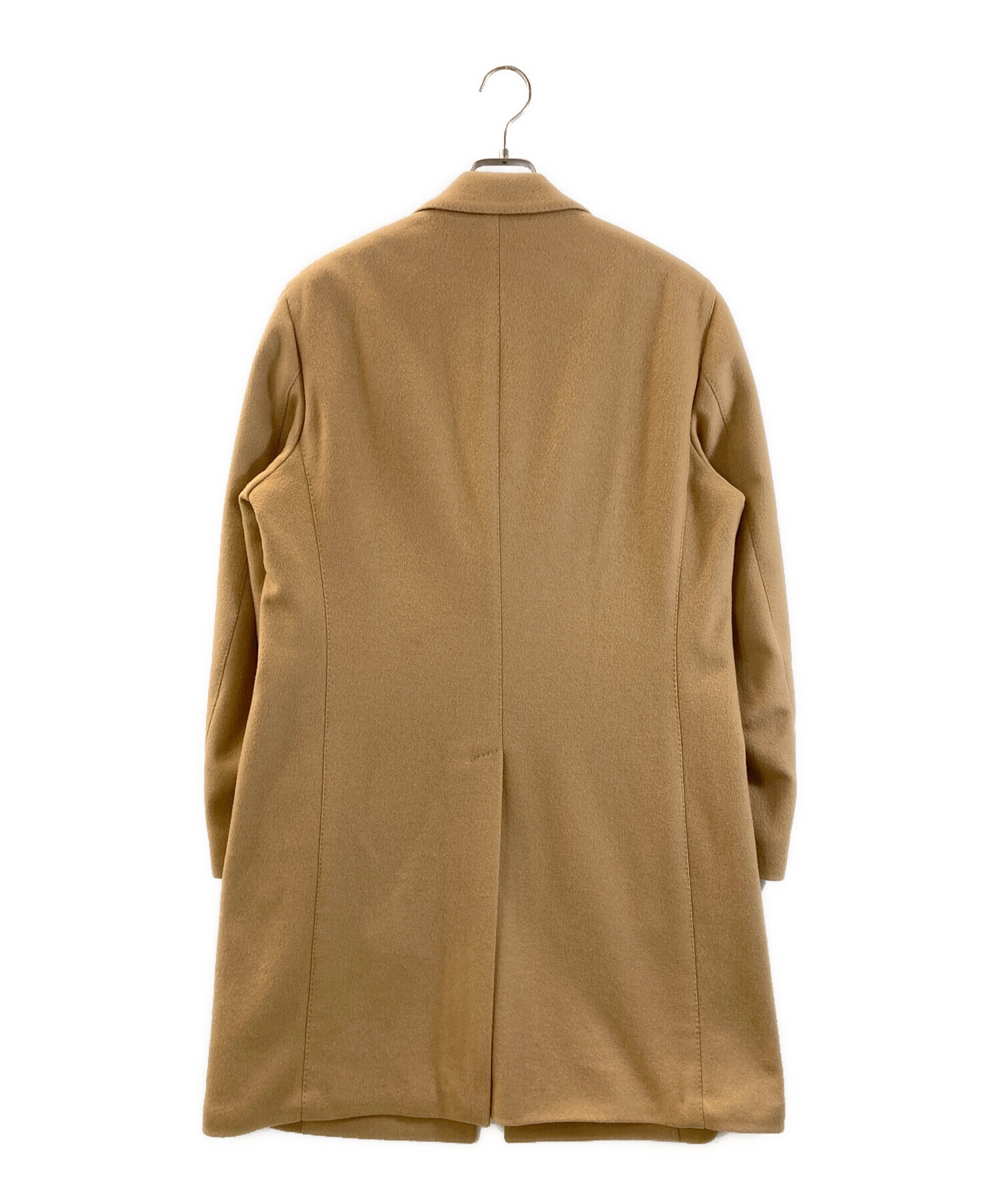 【XL】ラルディーニ　チェスターコート　キャメル　ベージュ　50 LARDINI（ラルディーニ）ウールフランネルソリッドダブル