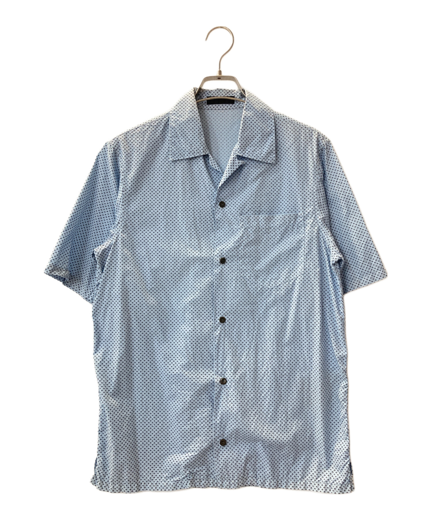 中古・古着通販】PRADA (プラダ) オープンカラーシャツ ブルー サイズ