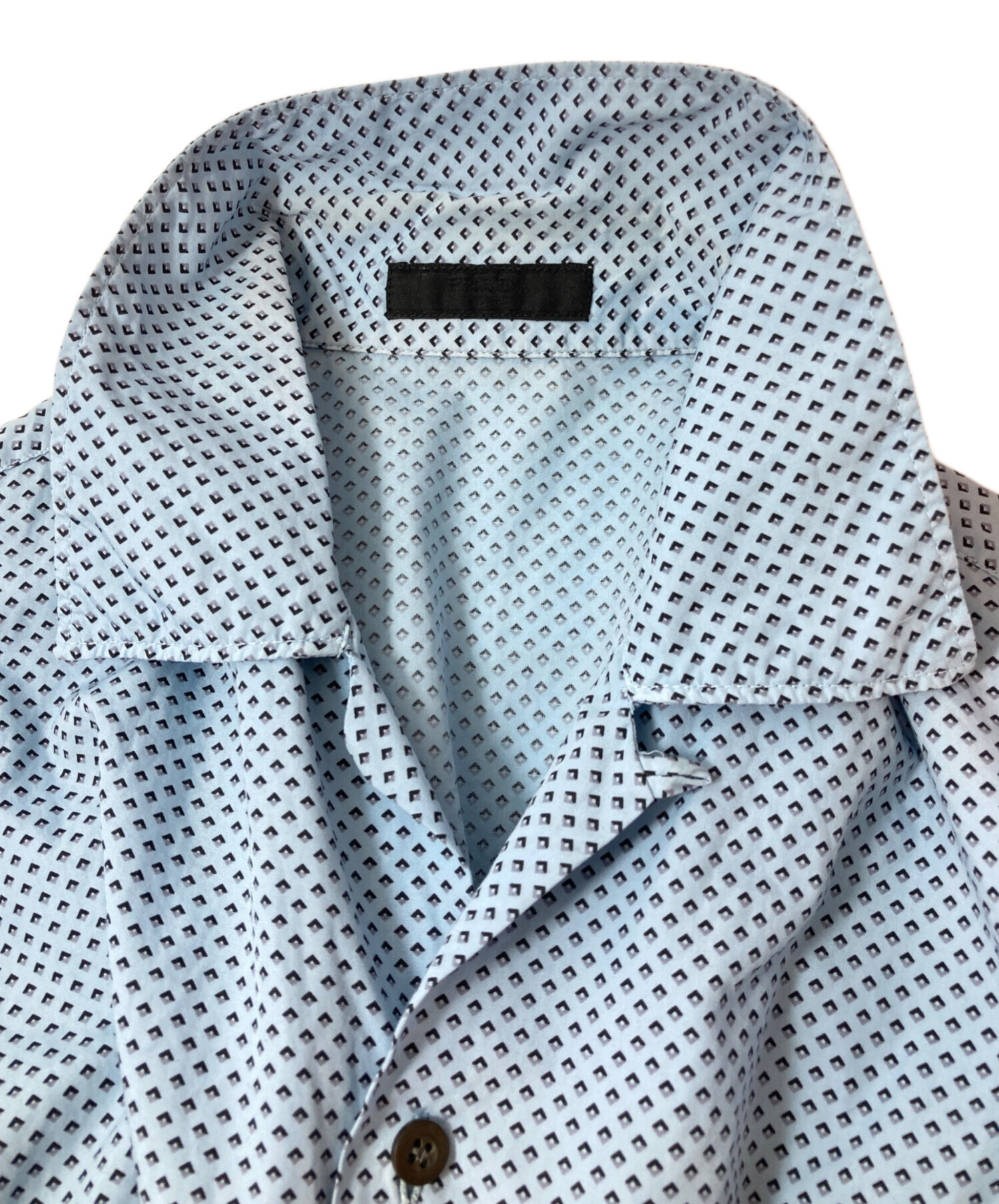 中古・古着通販】PRADA (プラダ) オープンカラーシャツ ブルー サイズ