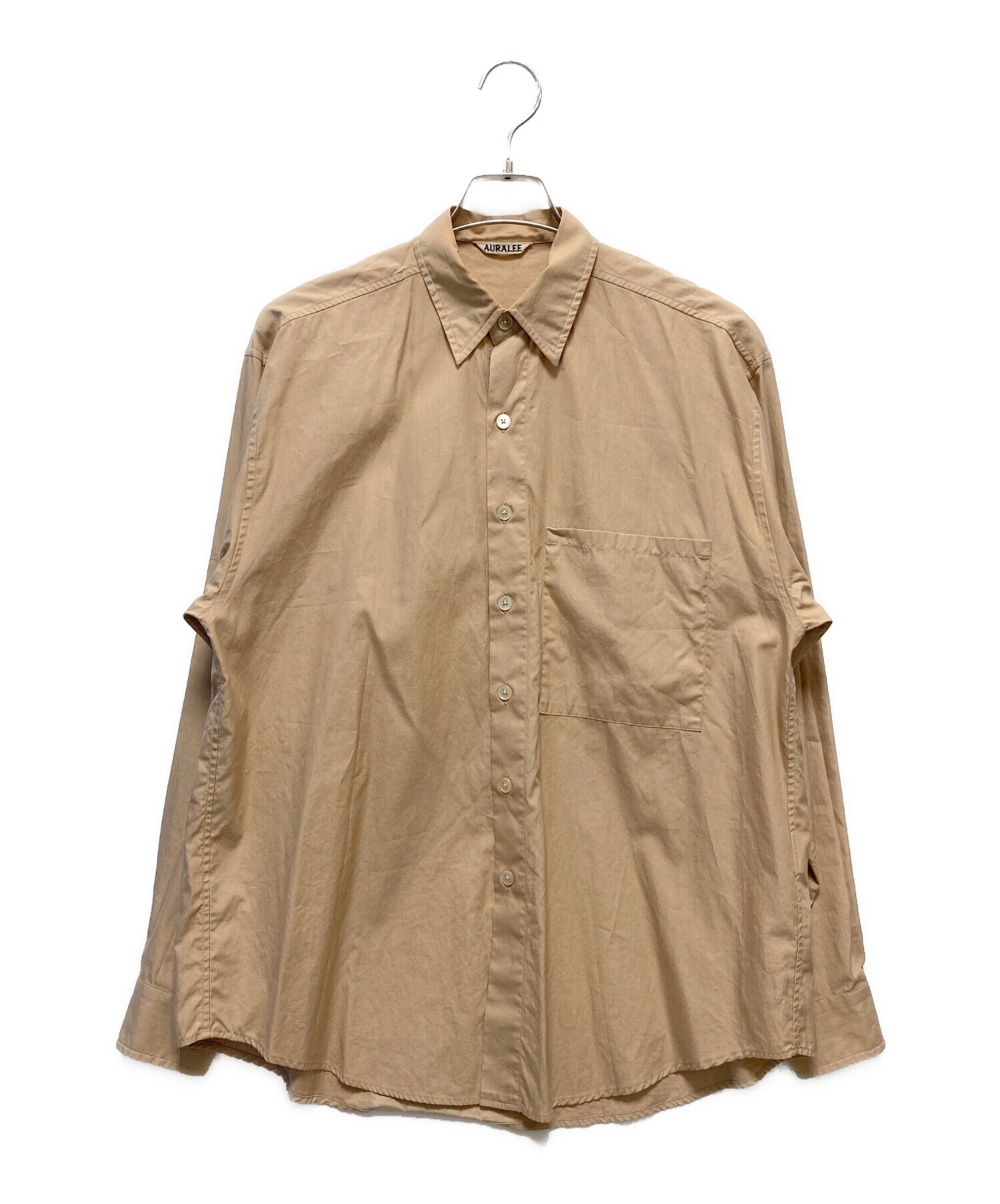 AURALEE キャメル/WASHED FINX TWILL CPO SHIRT AURALEE / オーラリー | WASHED FINX TWILL SHIRT (レディース