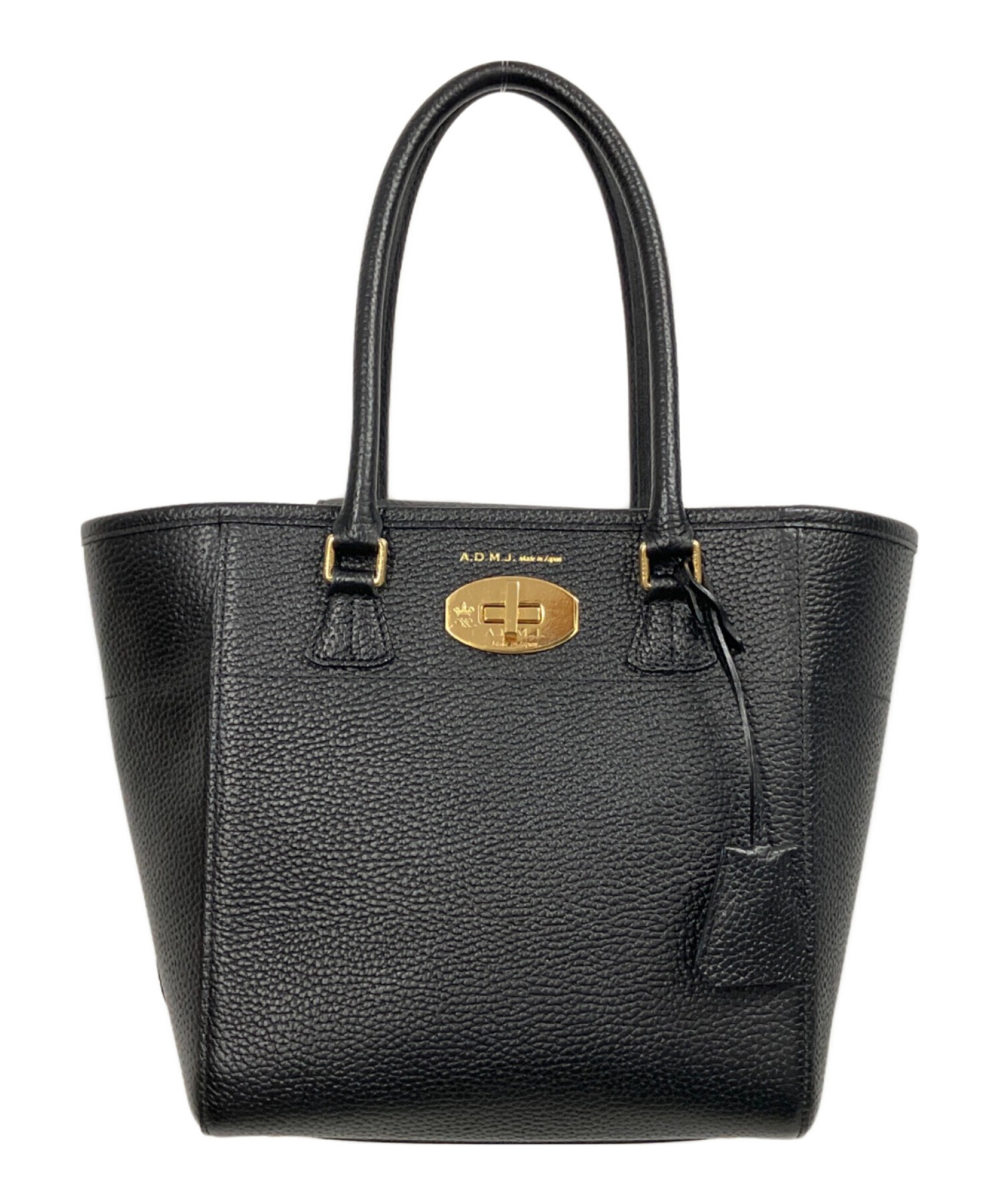 【美品】A.D.M.J. シュリンクレザー ハンドバッグ 中古・古着通販】A.D.M.J. (エーディーエムジェイ) シュリンクレザー
