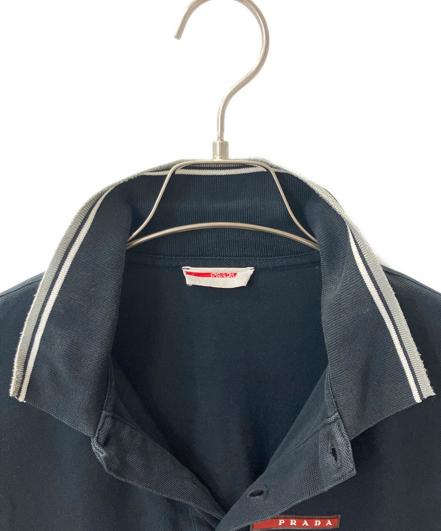 中古・古着通販】PRADA (プラダ) ポロシャツ ブラック サイズ:M 