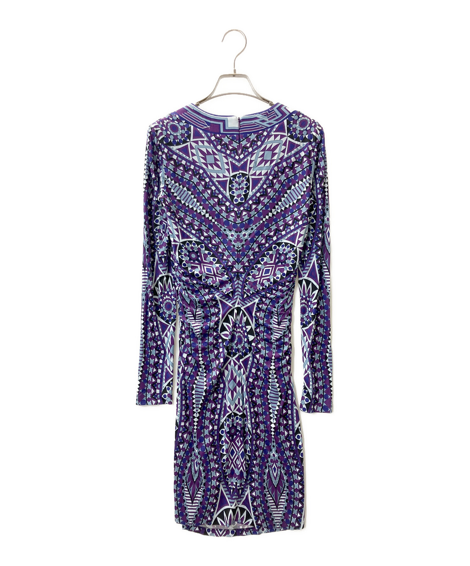 EMILIO PUCCI 幾何学模様 長袖ワンピース EMILIO PUCCI 幾何学模様 長袖ワンピース 36 ブルー プッチ