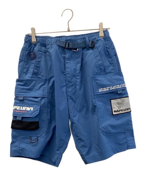 アベイシングエイプ　A BATHING APE スウェットハーフパンツ　ブルー 中古・古着通販】Aape BY A BATHING APE (エーエイプ バイ ア