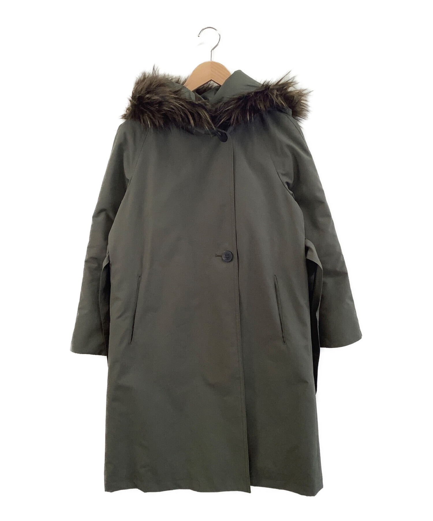 BALLSEY ポリエステルコットンファイユ フーデッドダウンコート