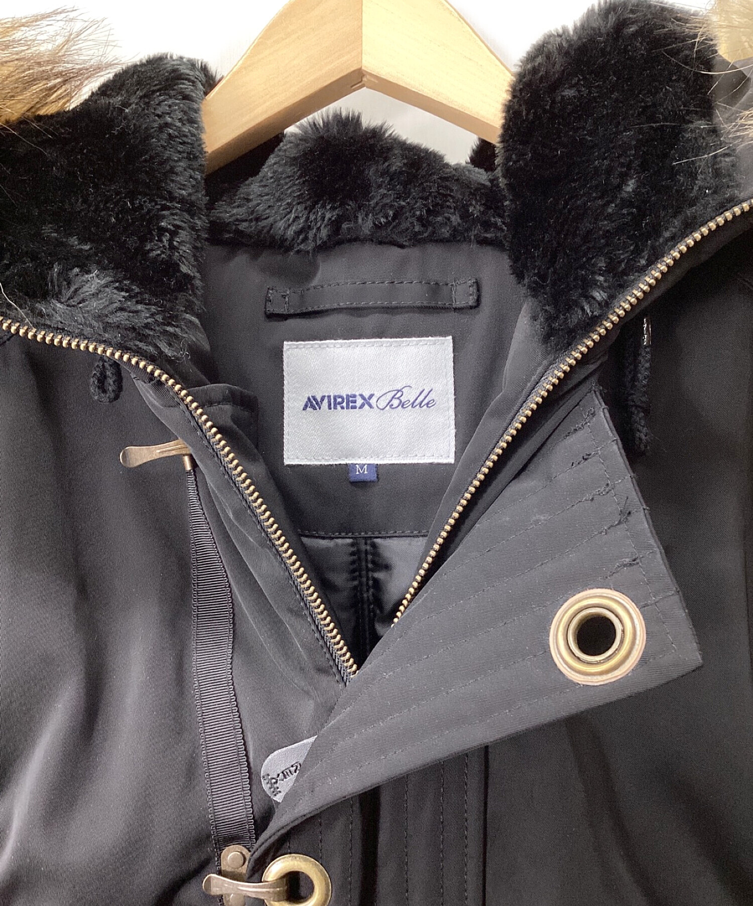 中古・古着通販】AVIREX (アヴィレックス) ミリタリーコート ブラック 