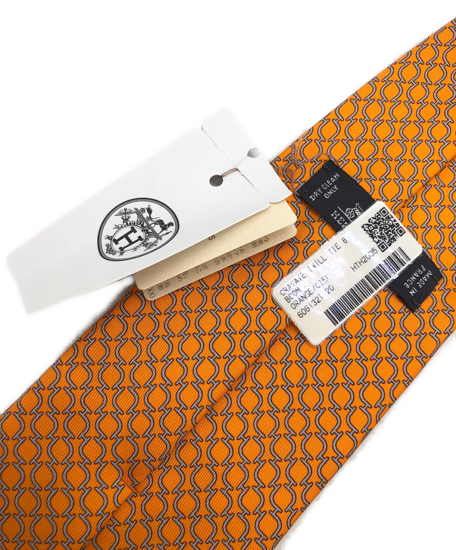 HERMES ネクタイ　オレンジ　美品 中古・古着通販】HERMES (エルメス) ネクタイ オレンジ サイズ