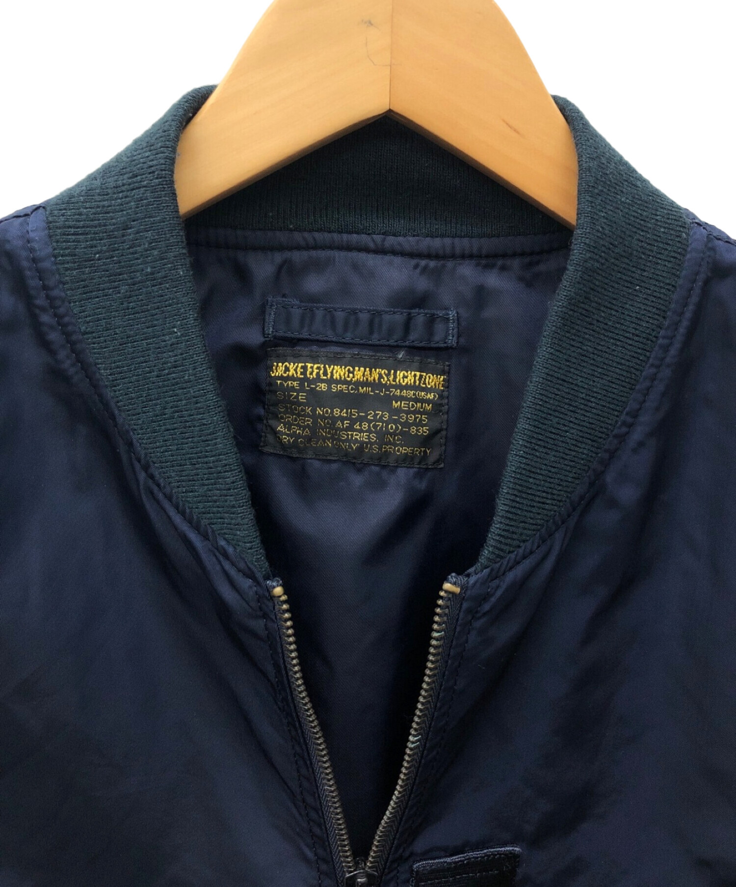 中古・古着通販】ALPHA (アルファ) L-2Bフライトジャケット ネイビー 