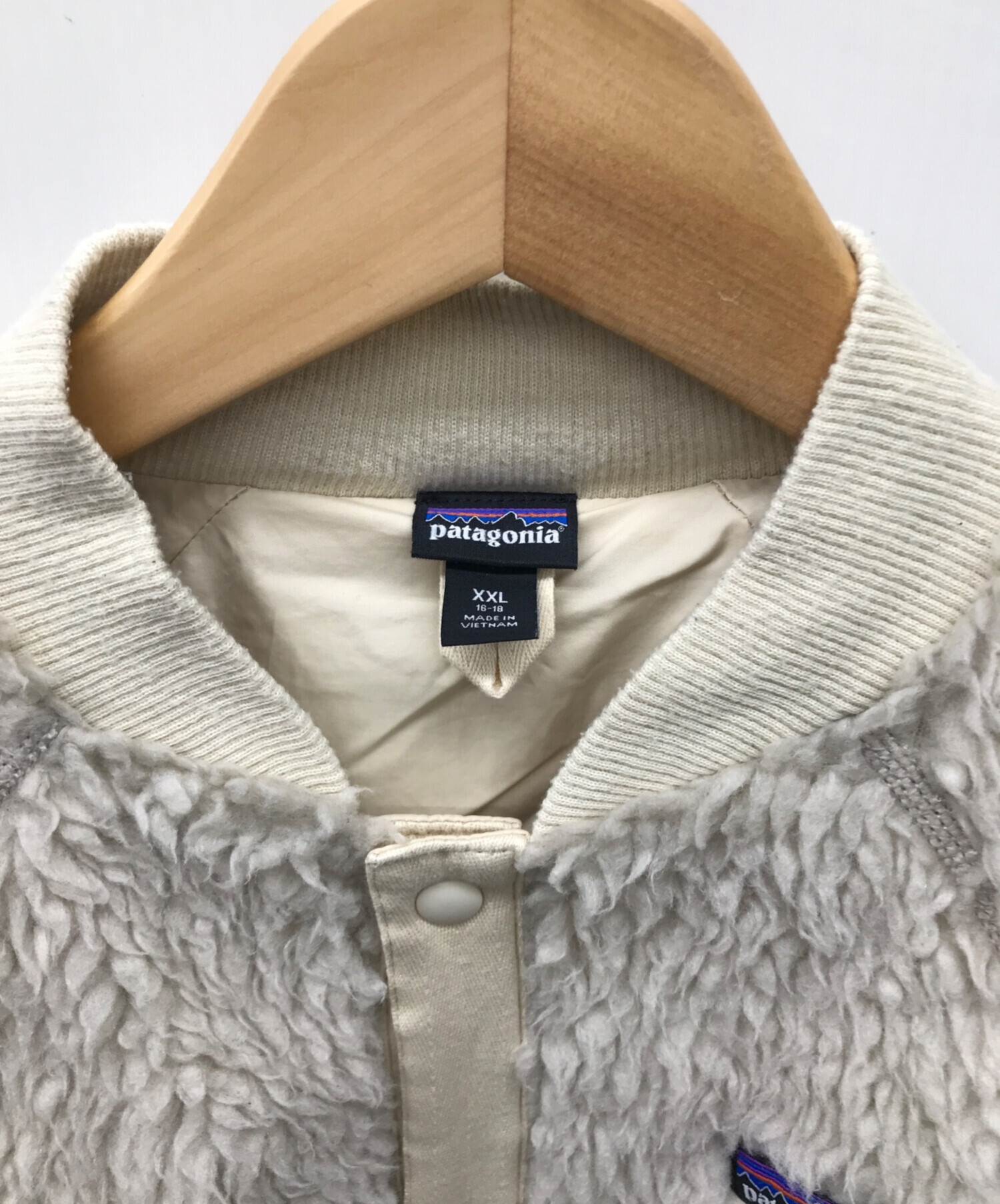 パタゴニア ジップ フリースジャケット XXL（16-18） アイボリー