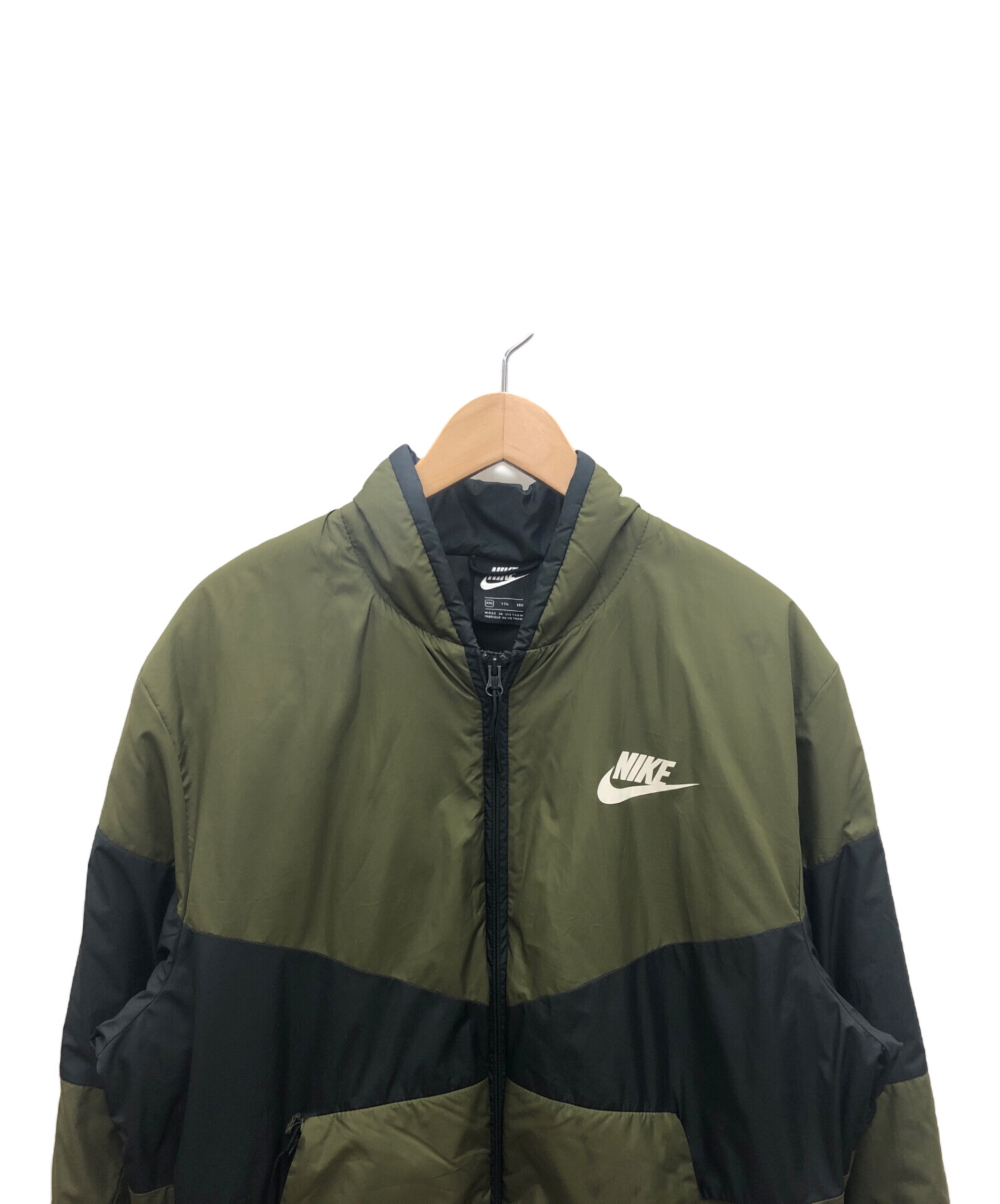 中古・古着通販】NIKE (ナイキ) 中綿ジャケット オリーブ×ブラック