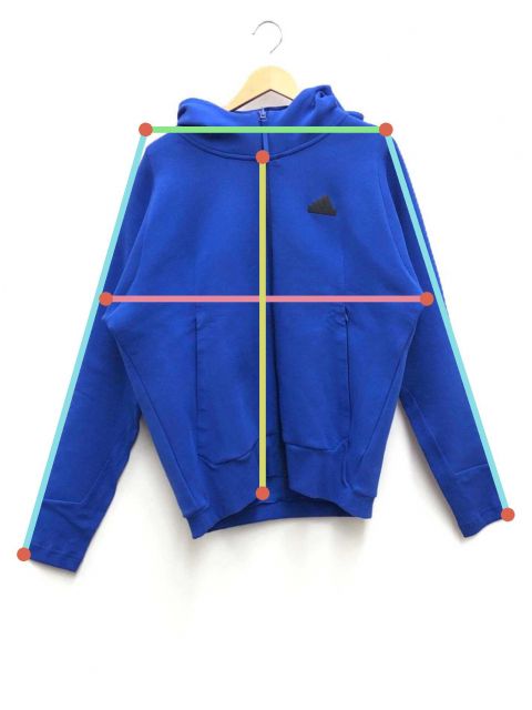 中古・古着通販】adidas (アディダス) ジップパーカー ブルー サイズ:L