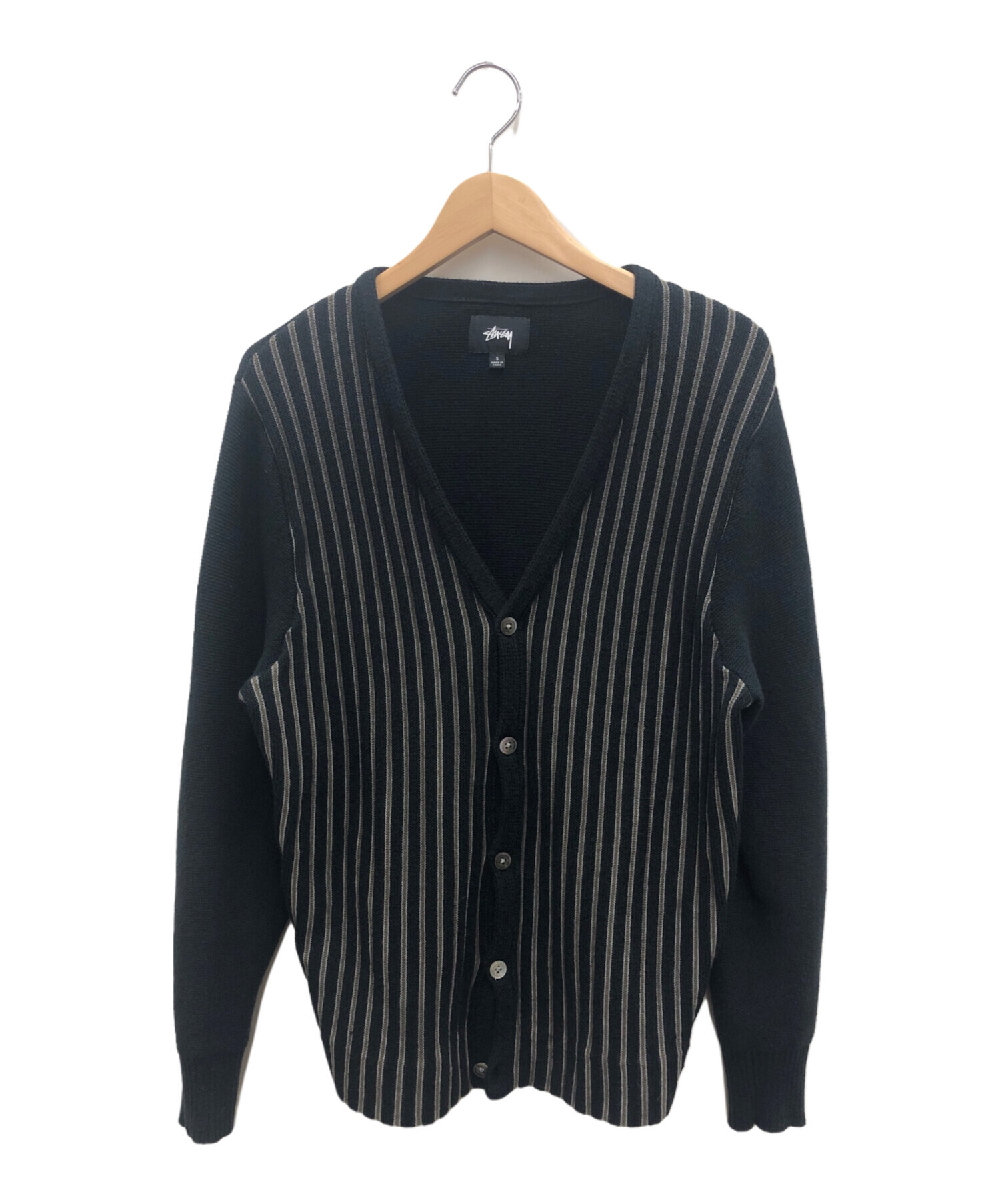 【美品】STUSSY　ステューシー　カーディガン　L 中古・古着通販】stussy (ステューシー) カーディガン ブラック