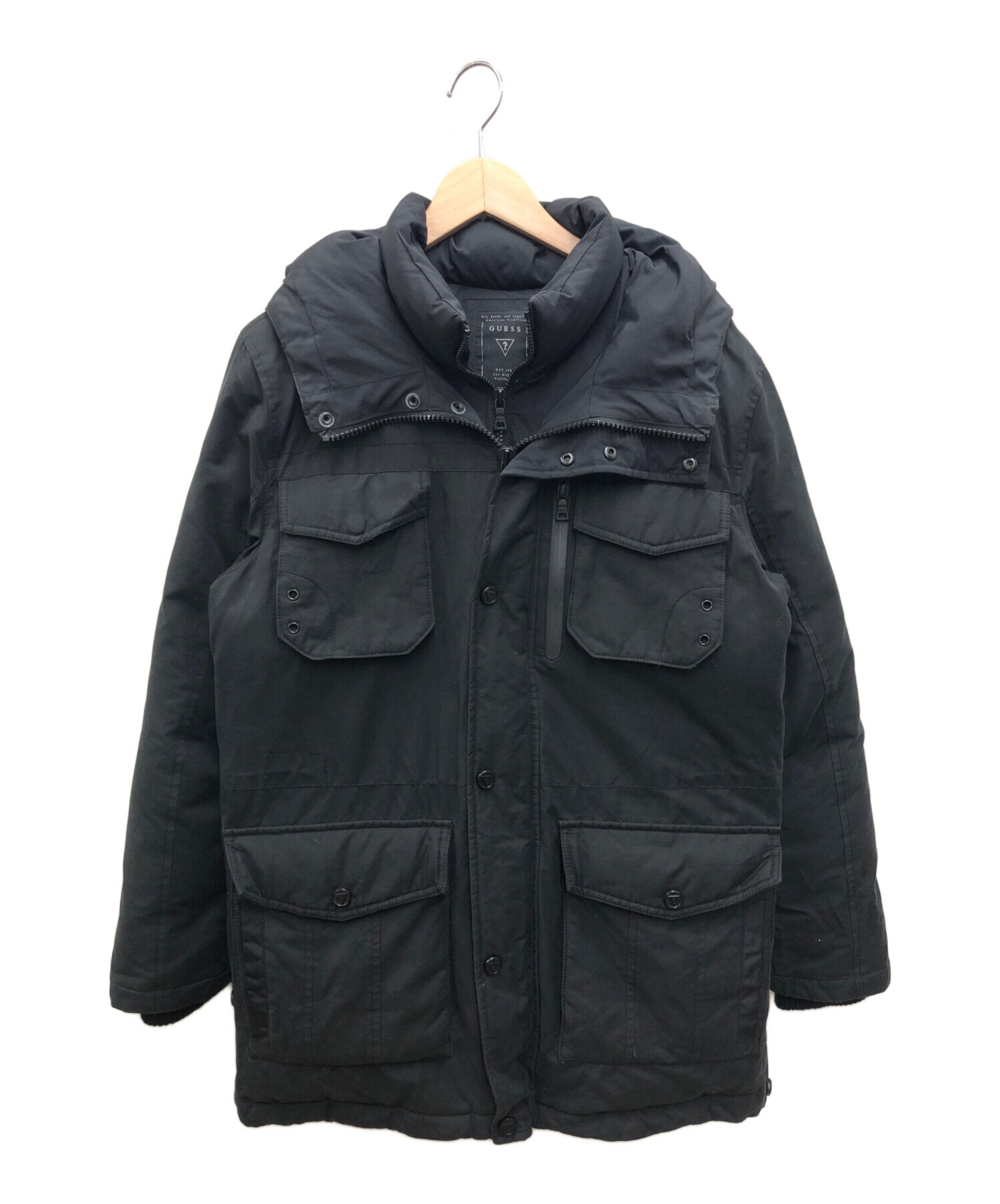 中古・古着通販】GUESS (ゲス) ダウンジャケット ブラック サイズ:M