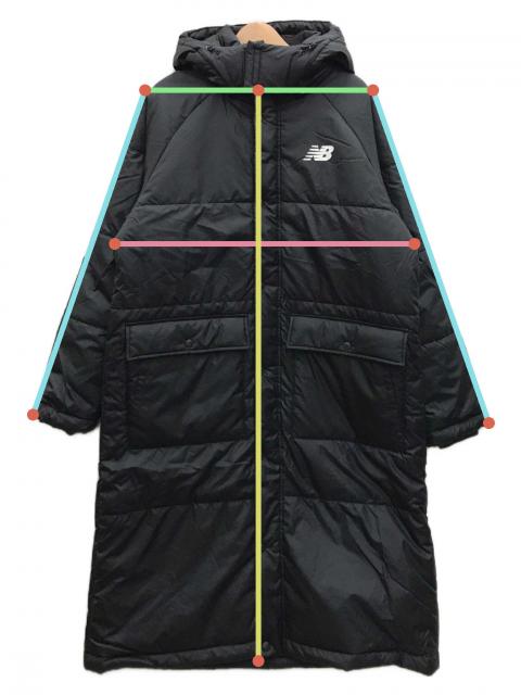 中古・古着通販】NEW BALANCE (ニューバランス) ベンチコート ブラック