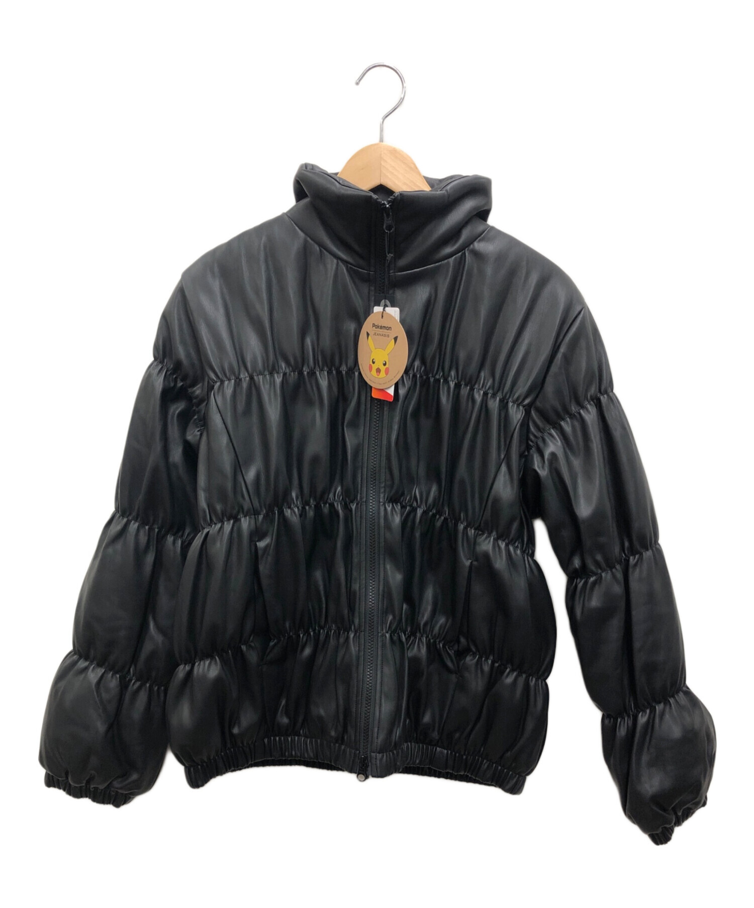 【新品未使用】ブラック レザージャケット JEANASIS（ジーナシス） 中古・古着通販】JEANASIS (ジーナシス) フェイクレザー中綿ジャケット