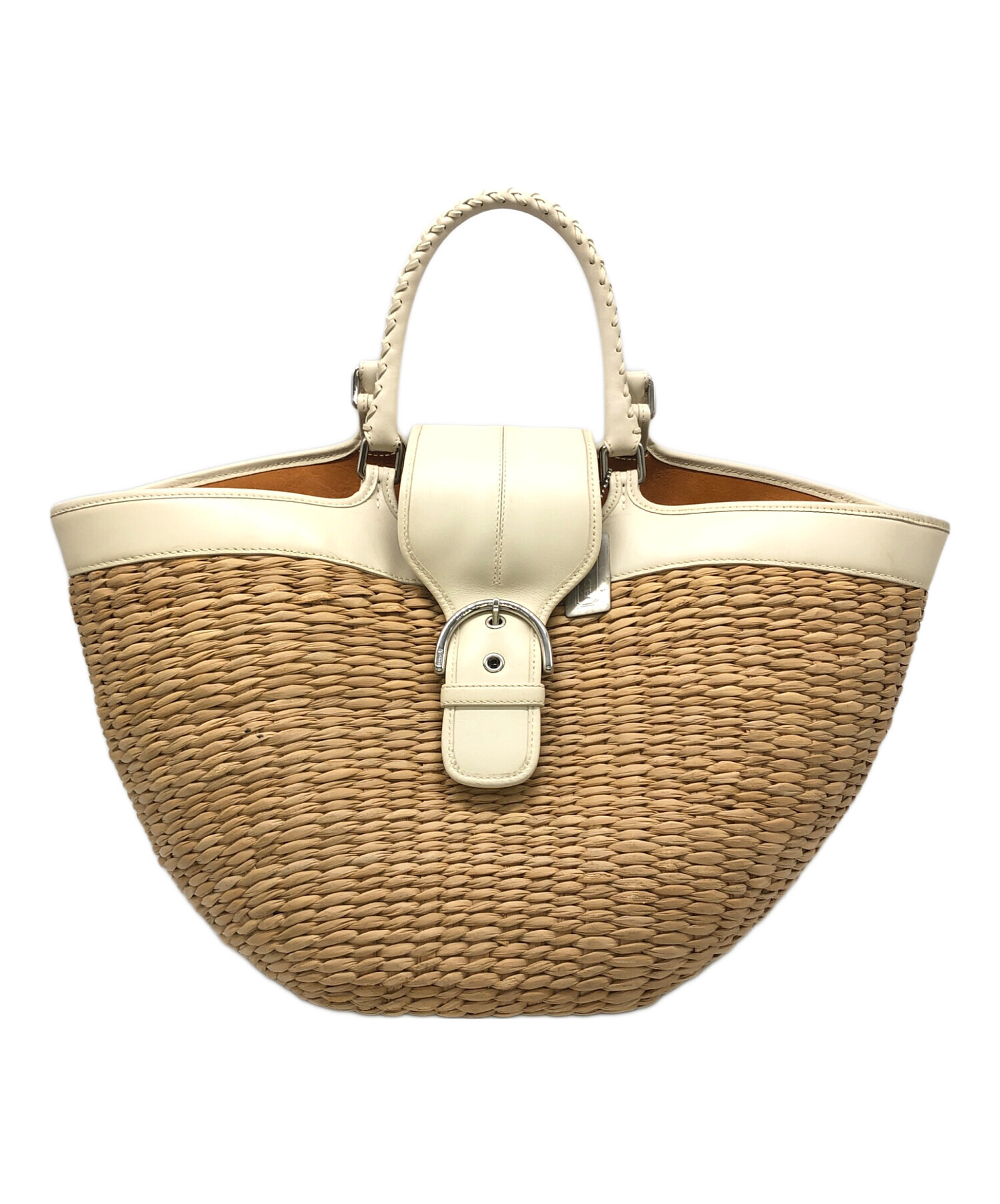 中古・古着通販】COACH (コーチ) ハンドバッグ アイボリー×ホワイト