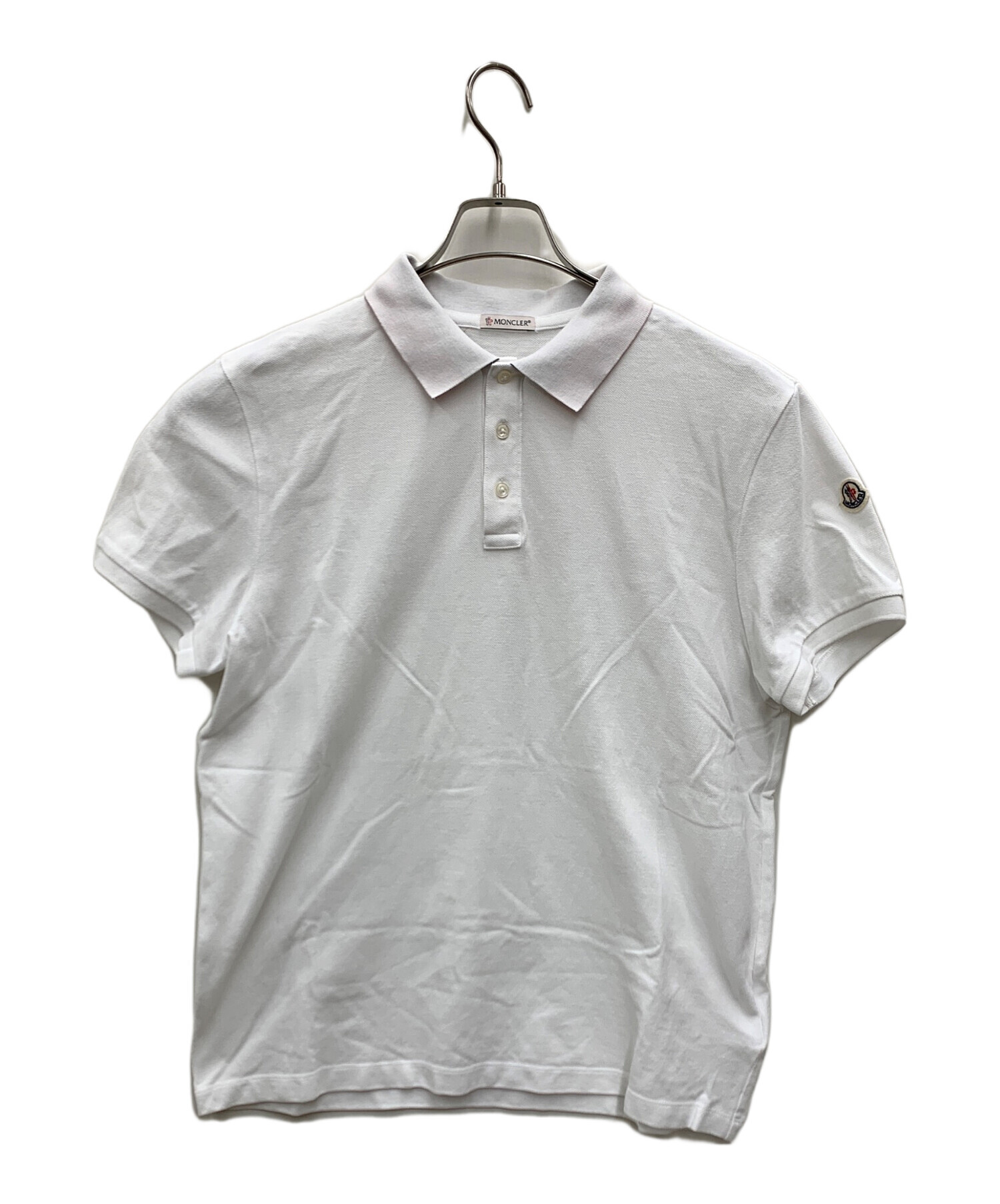 中古・古着通販】MONCLER (モンクレール) ポロシャツ ホワイト サイズ 