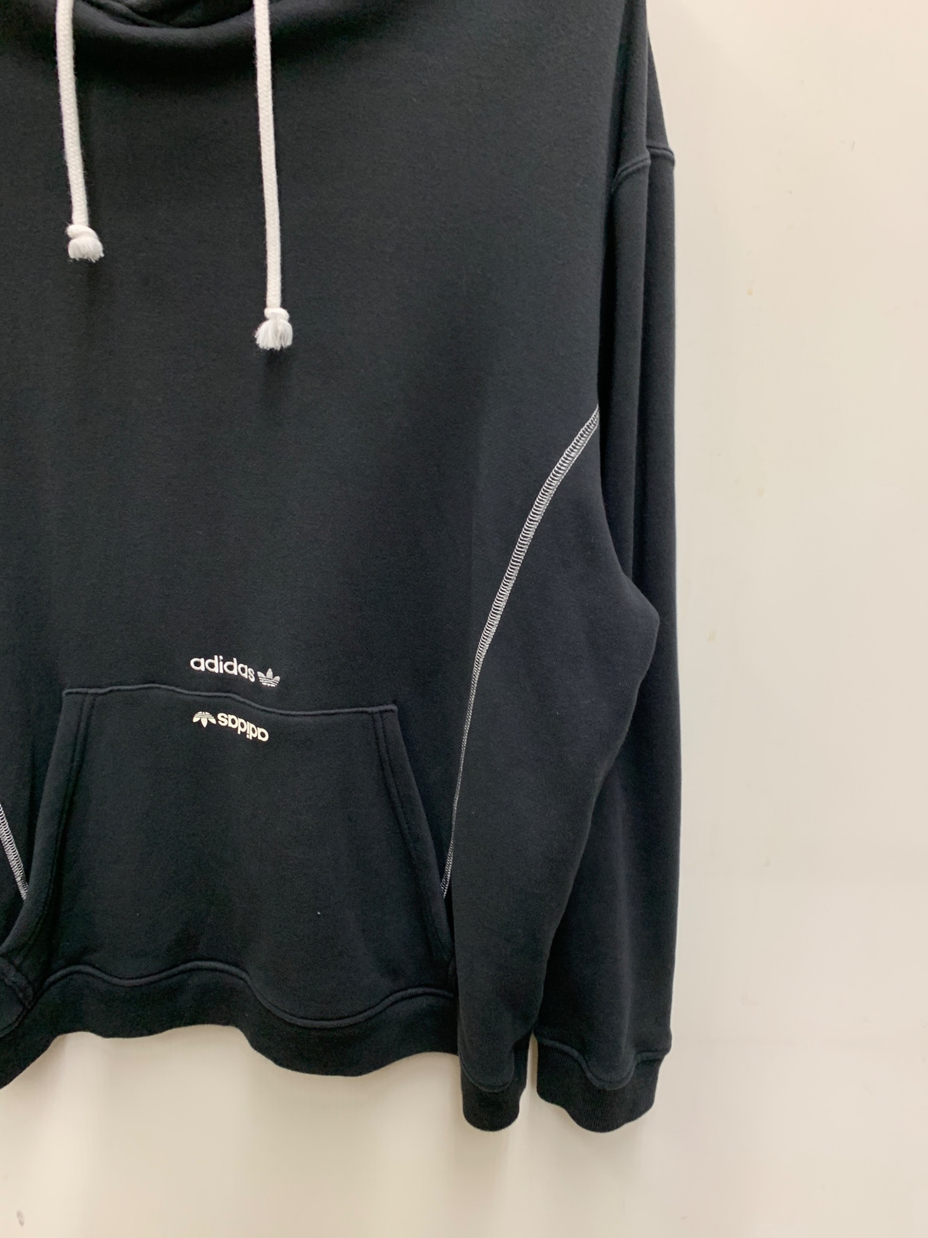 中古・古着通販】adidas (アディダス) プルオーバーパーカー ブラック