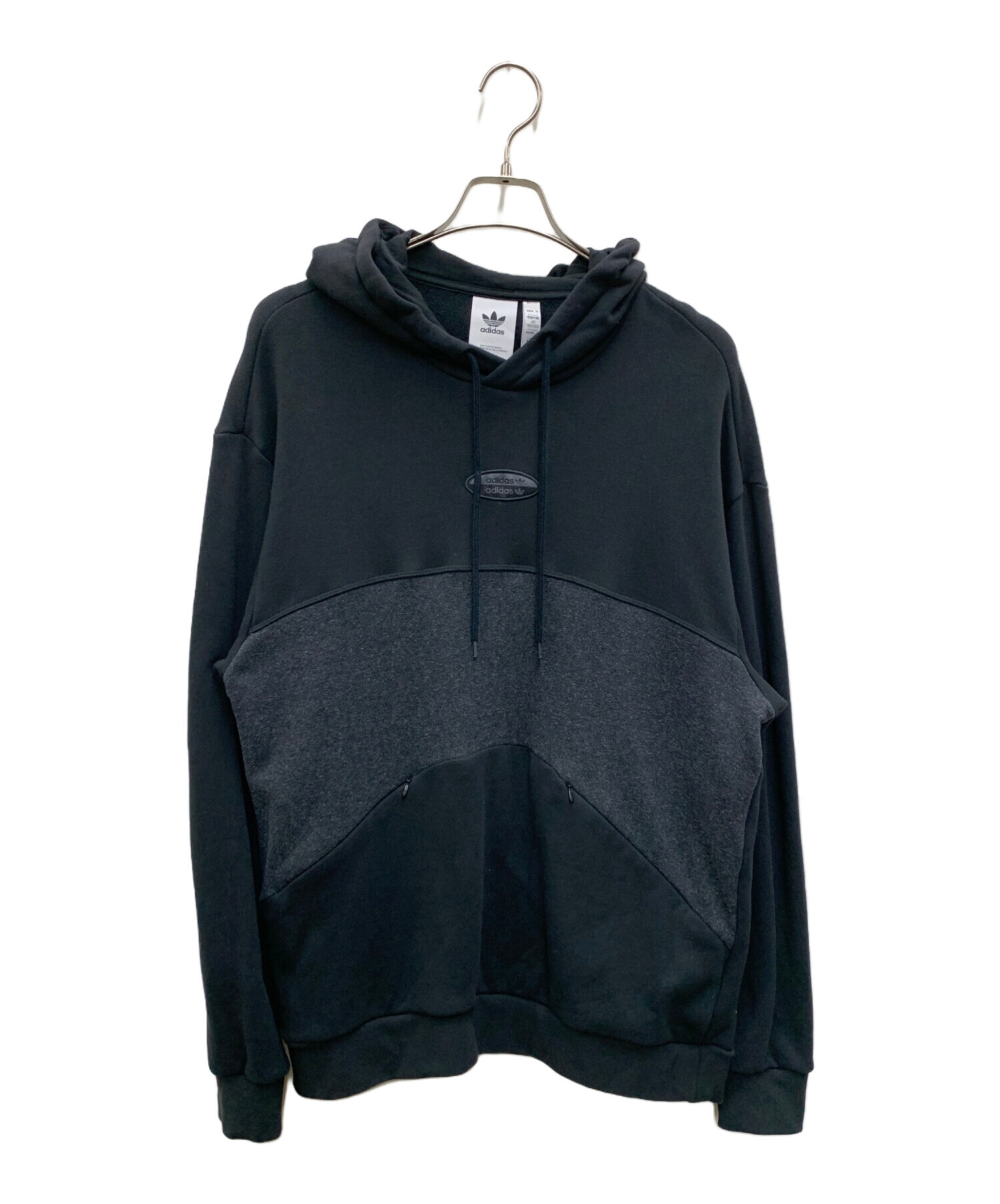 中古・古着通販】adidas (アディダス) プルオーバーパーカー ブラック 