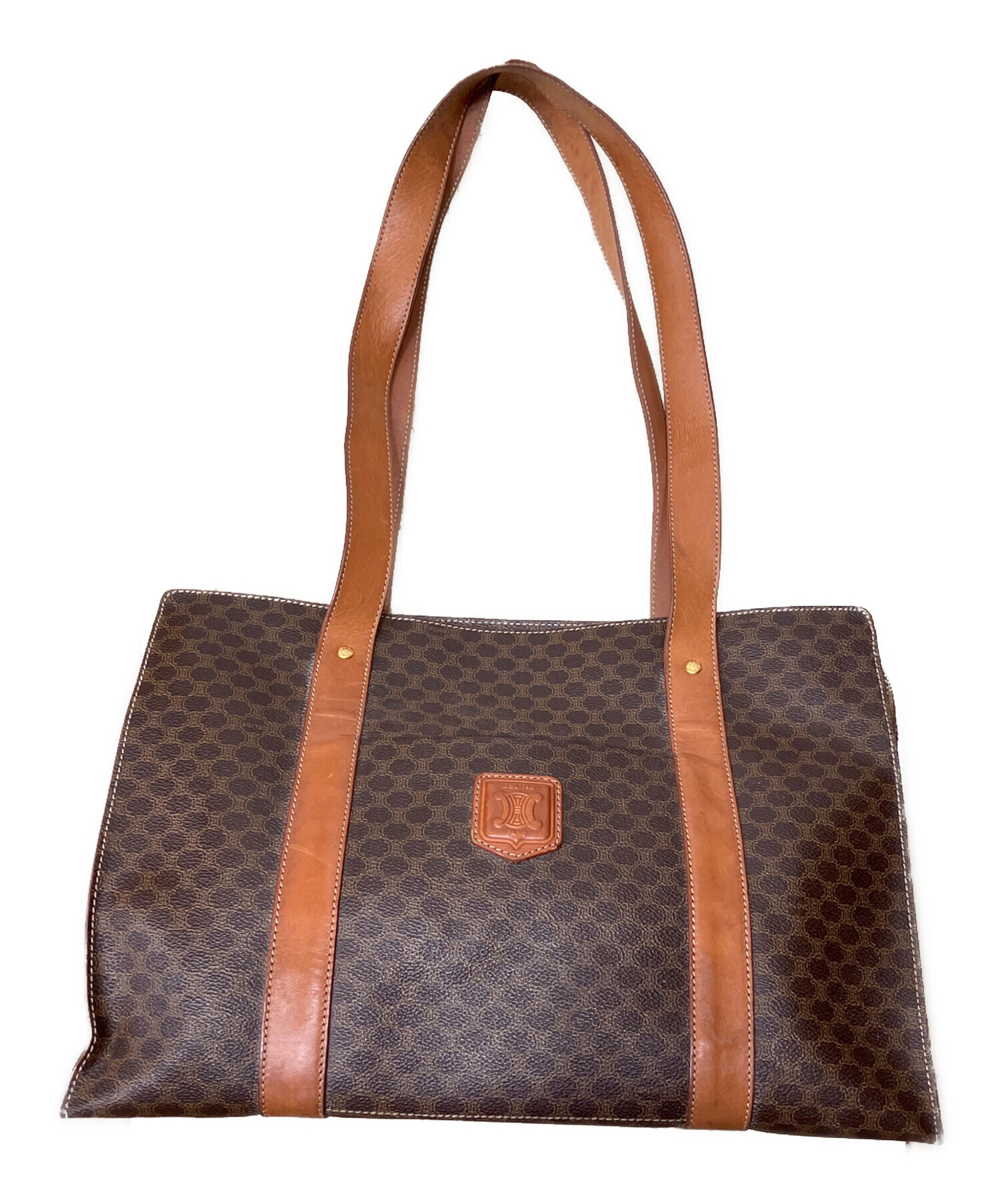 中古・古着通販】CELINE (セリーヌ) ハンドバッグ マカダム ブラウン