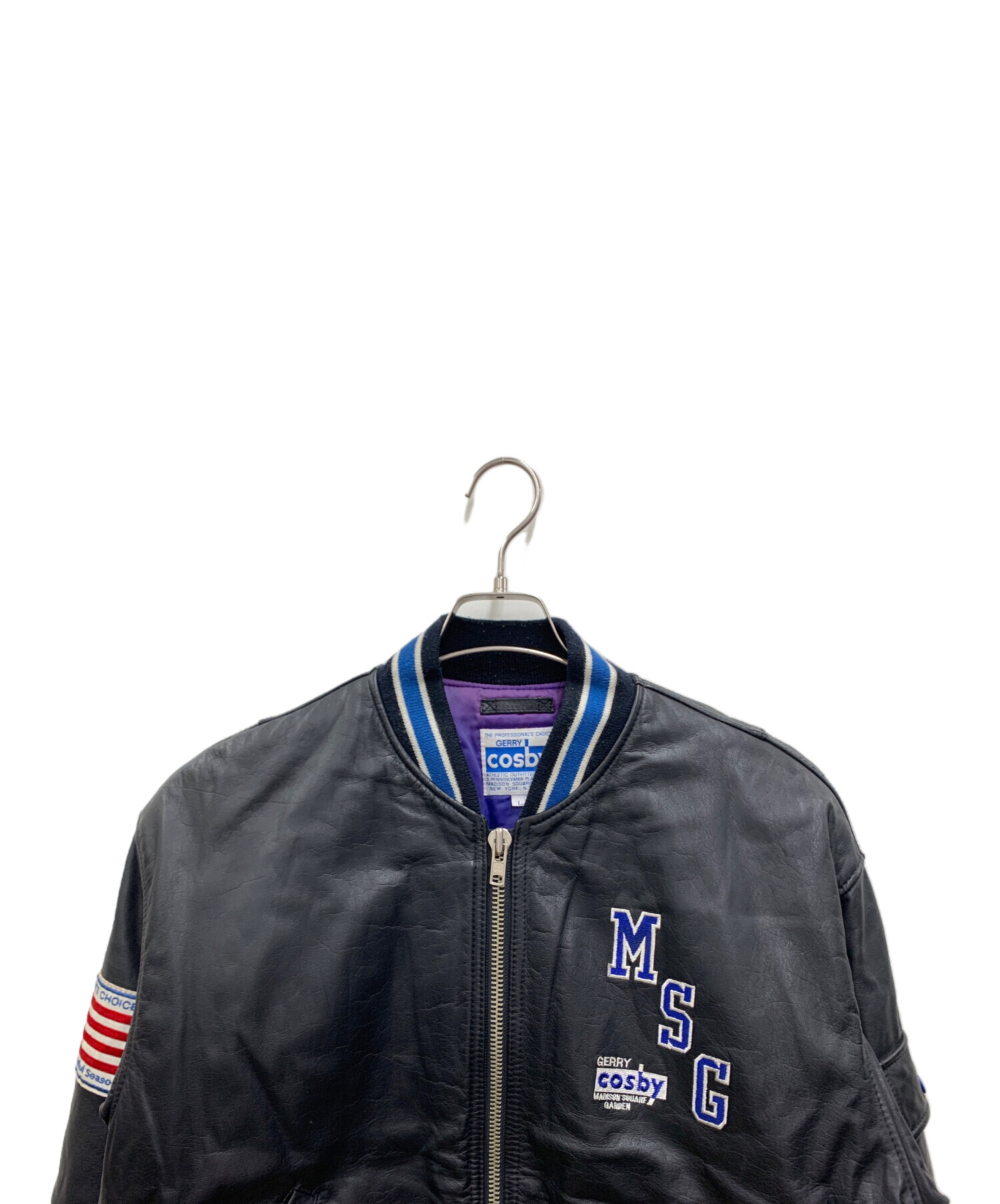 中古・古着通販】cosby (コスビ) レザージャケット ブラック×ブルー