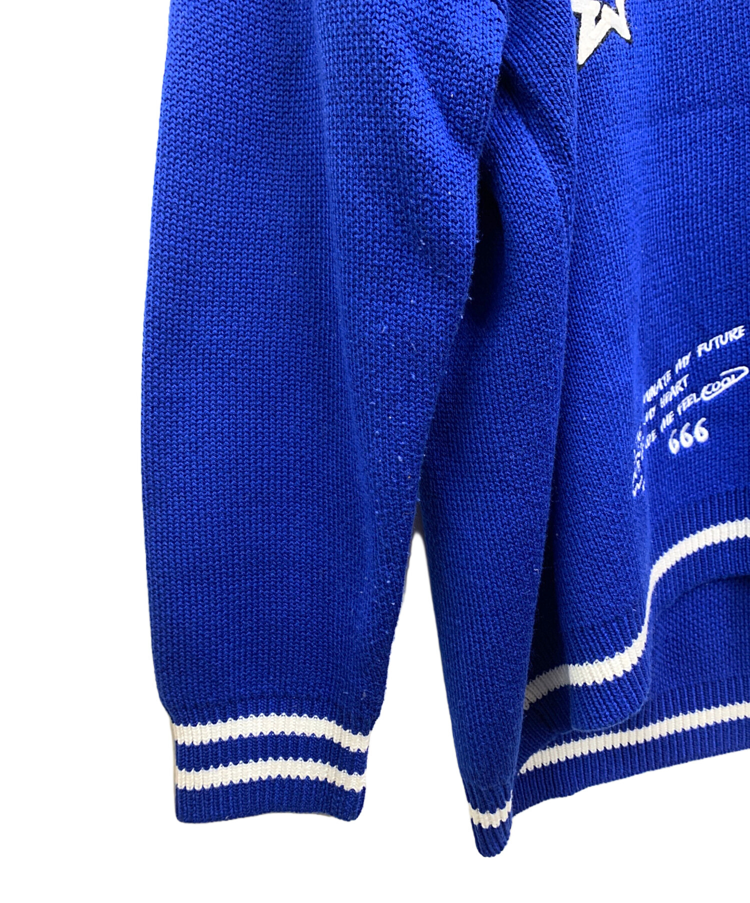 中古・古着通販】MAMC (エムエーエムシー) ニットカーディガン ブルー 