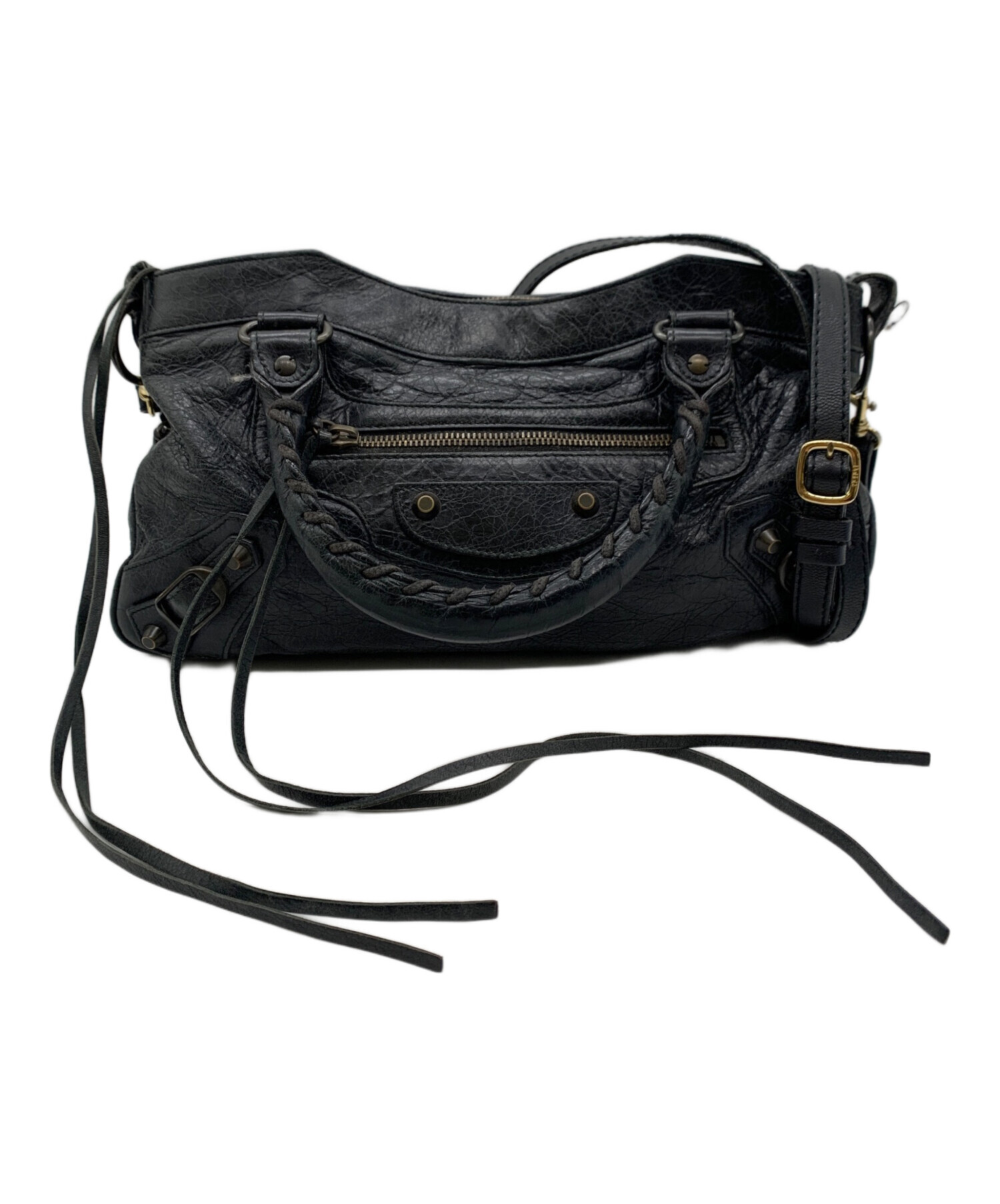 中古・古着通販】BALENCIAGA (バレンシアガ) レザーバッグ ブラック