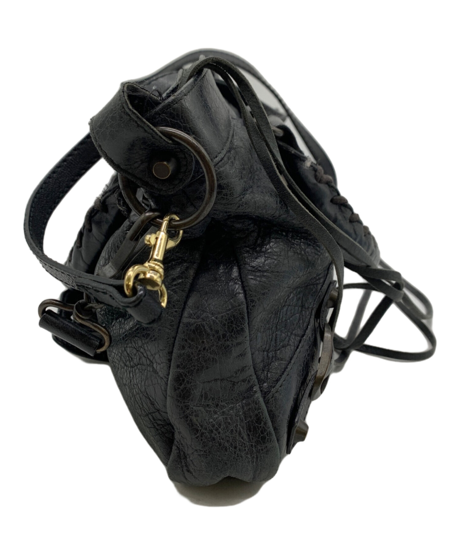 中古・古着通販】BALENCIAGA (バレンシアガ) レザーバッグ ブラック