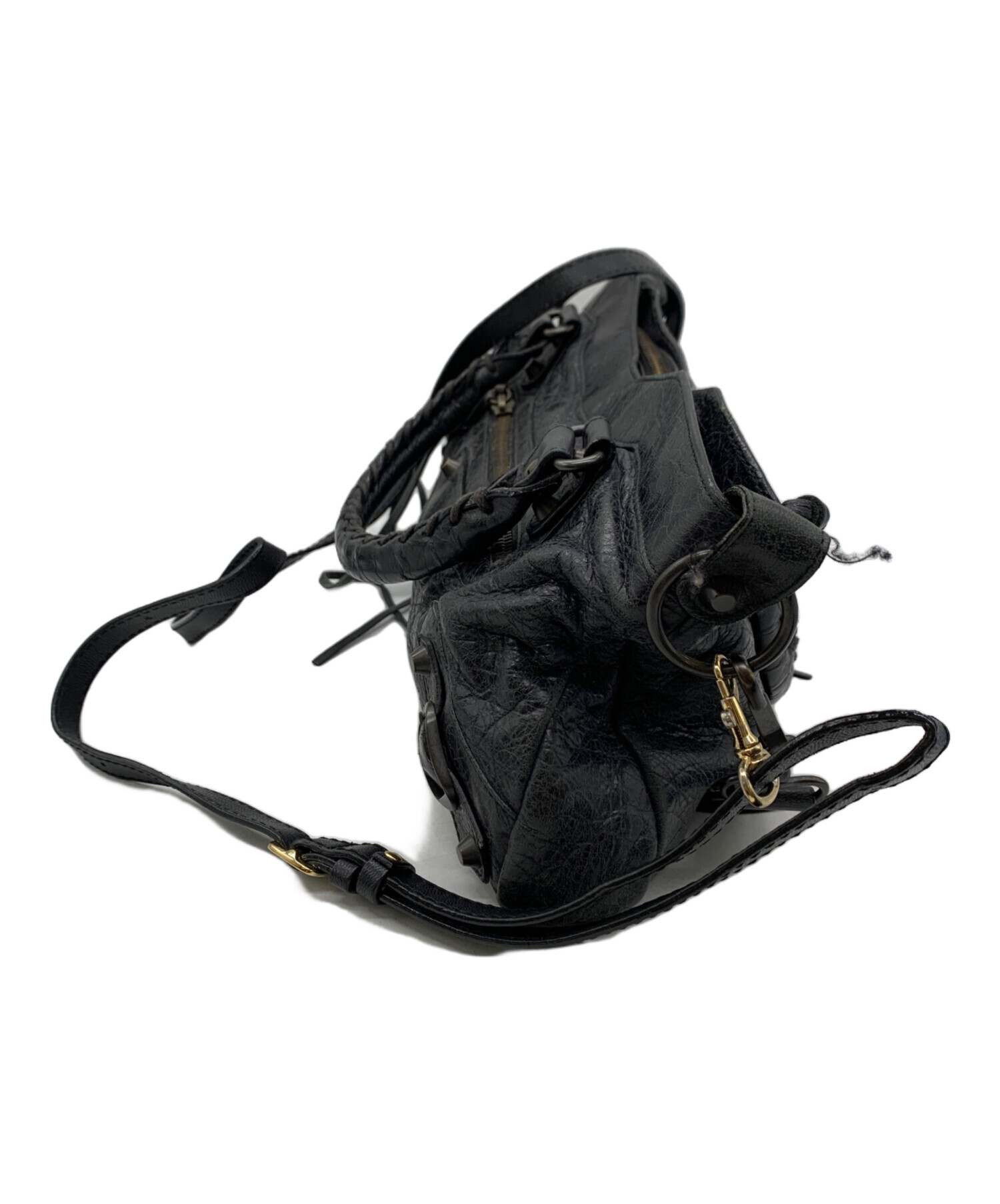 BALENCIAGA バレンシアガ バック セカンドバラ 黒皮 レザー 【公式通販】