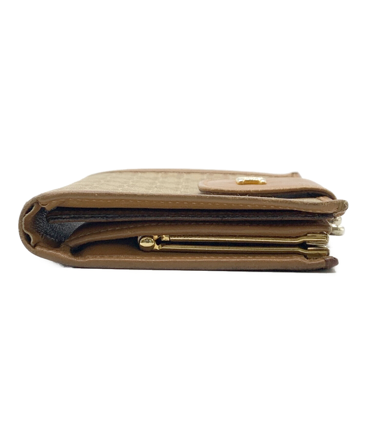 CELINE セリーヌ 財布・ケース  茶 【古着】【中古】【送料無料】 中古・古着通販】CELINE (セリーヌ) 2つ折り財布 ブラウン×ベージュ