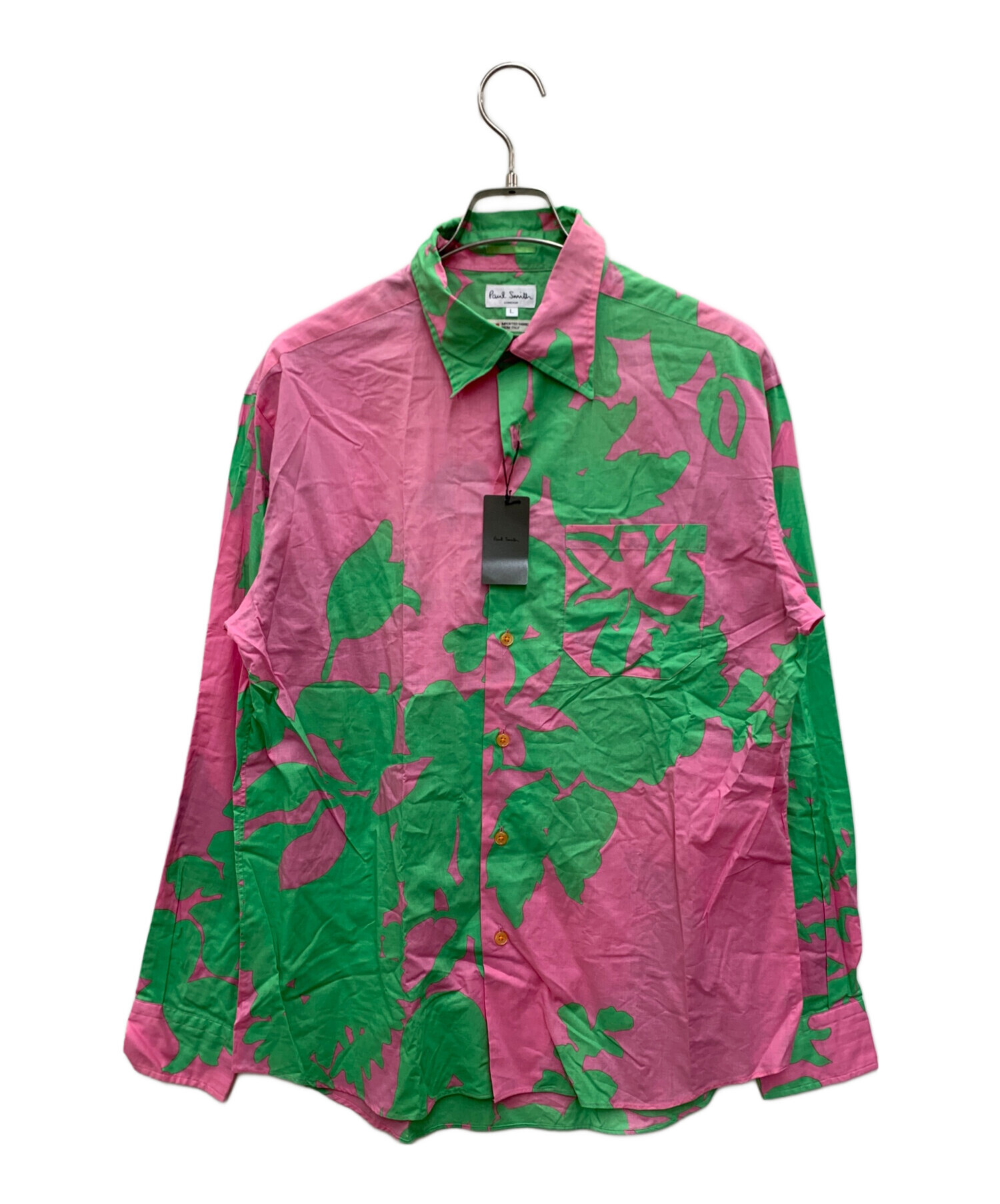 中古・古着通販】Paul Smith (ポールスミス) 柄シャツ ピンク×グリーン