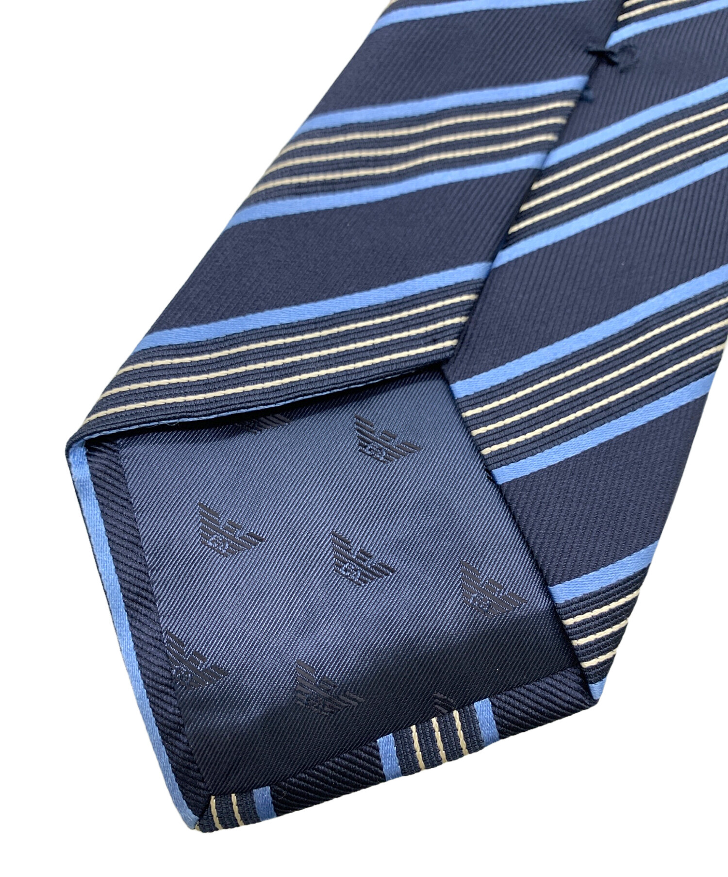 新品タグ付☆エンポリオアルマーニ☆ネクタイ☆ネイビー☆ブルー☆ストライプ☆752 中古・古着通販】EMPORIO ARMANI (エンポリオアルマーニ) ネクタイ