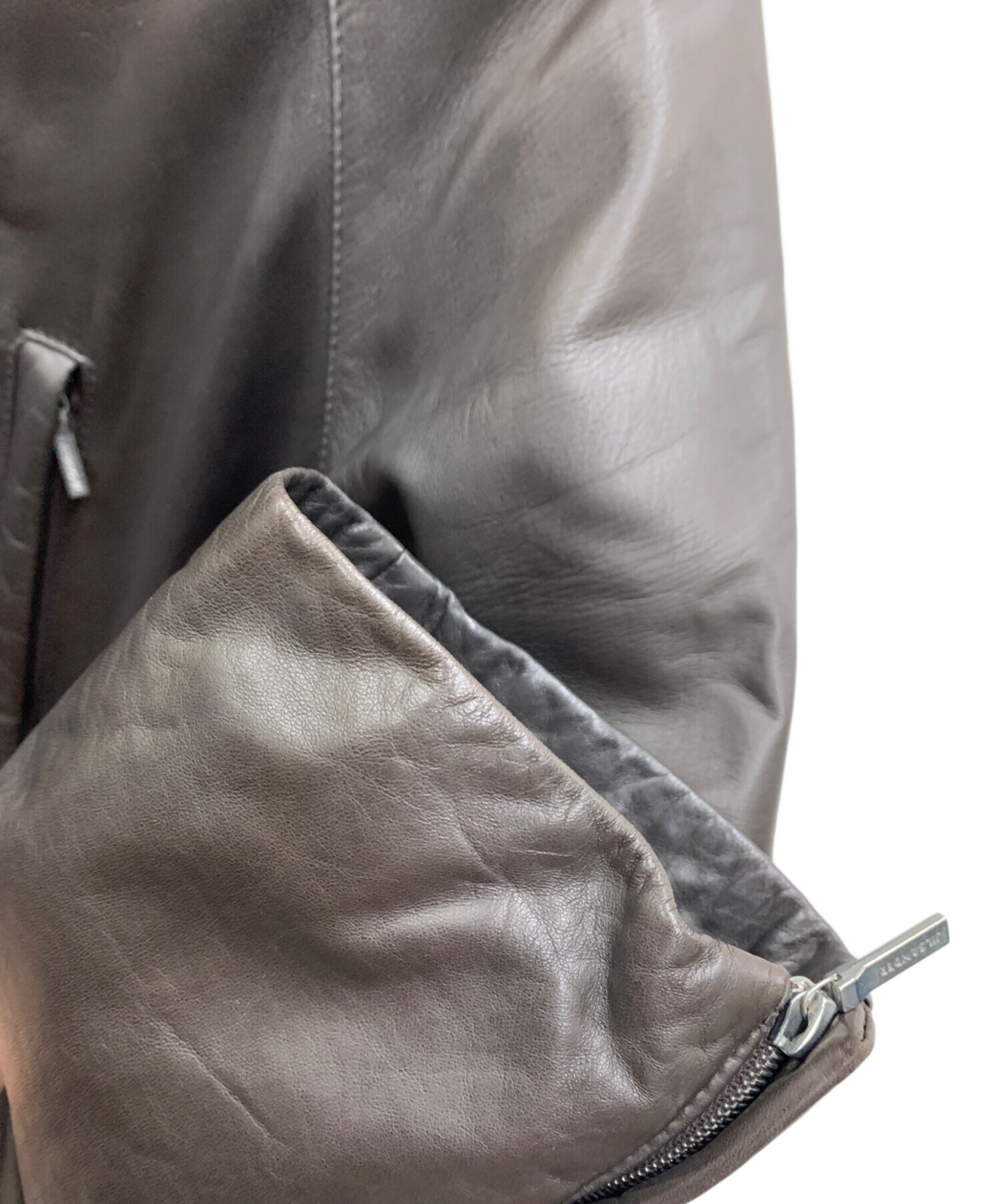 中古・古着通販】JIL SANDER (ジルサンダー) レザーコート ブラウン 
