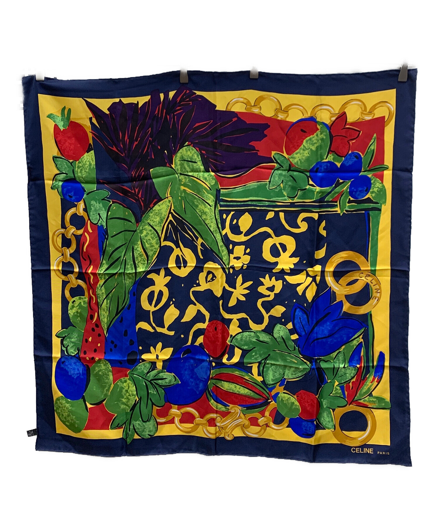 週末限定価格♪CELINE ロゴ シルクスカーフ バイカラー 84㎝ 週末限定価格♪CELINE ロゴ シルクスカーフ バイカラー 84㎝ 週末限定