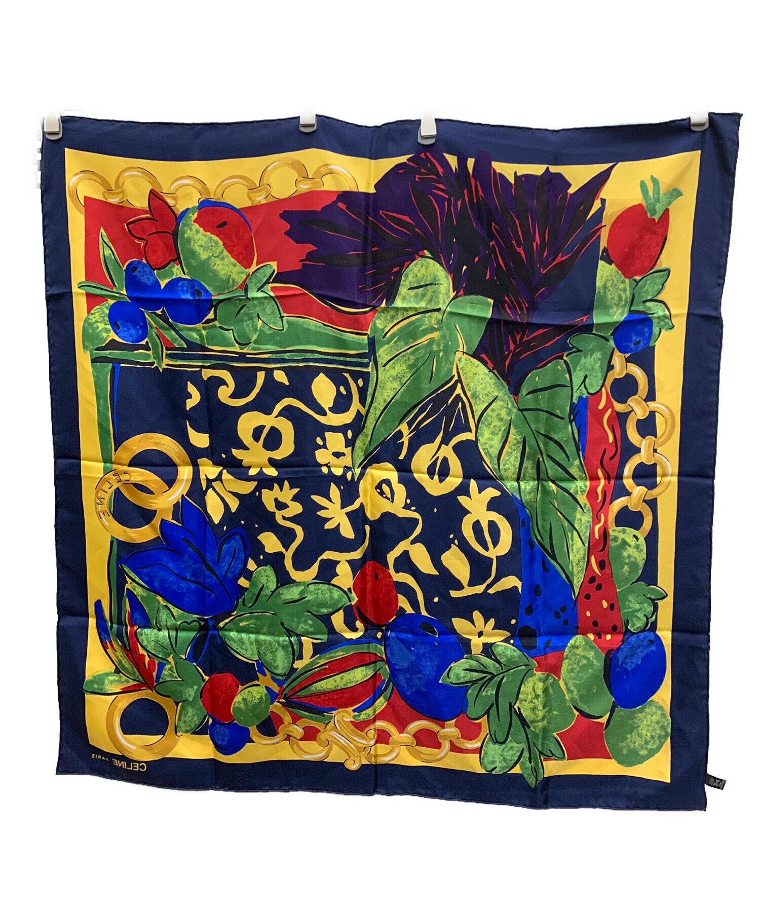 中古・古着通販】CELINE (セリーヌ) シルクスカーフ ブルー｜ブランド