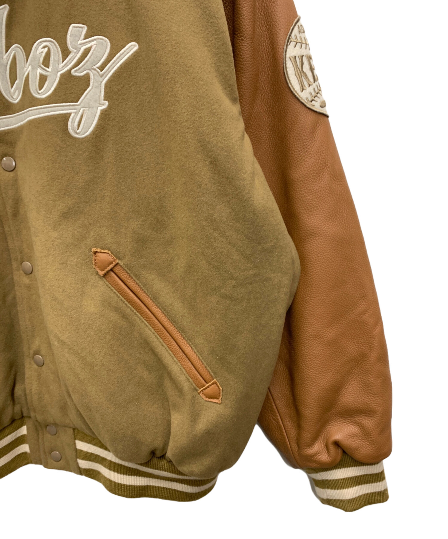 中古・古着通販】KEBOZ (ケボズ) スタジャン ブラウン×カーキ サイズ