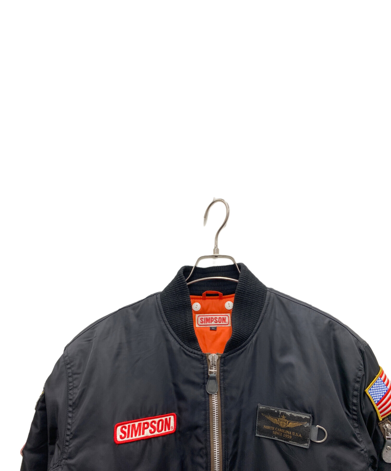 SIMSPON MA-1ジャケット 3L ブラック SIMSON MA-1ジャケット 3L