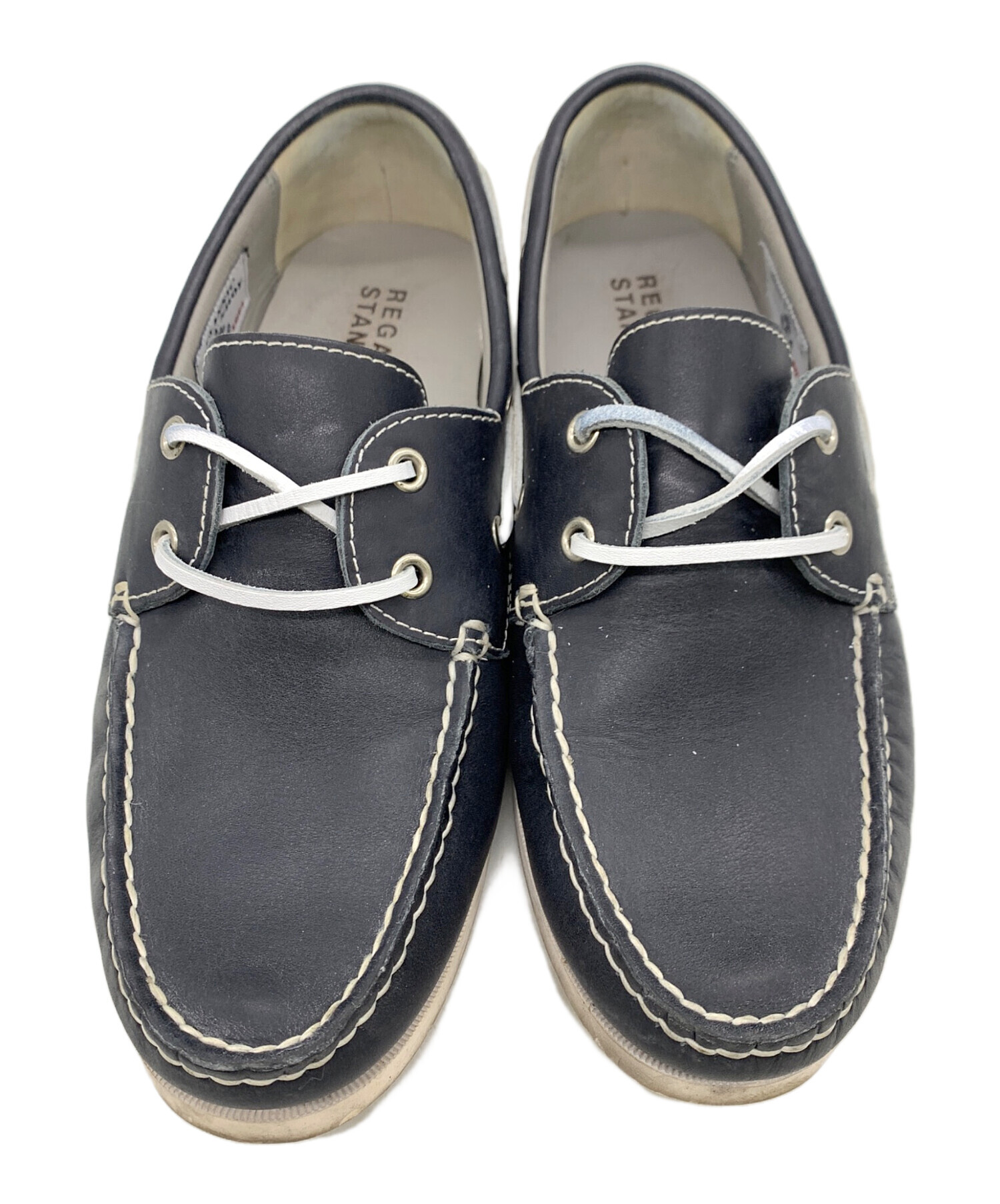 【新品未使用】REGAL ネイビー　デッキシューズ　size25㎝ 中古・古着通販】REGAL (リーガル) デッキシューズ ネイビー サイズ:24