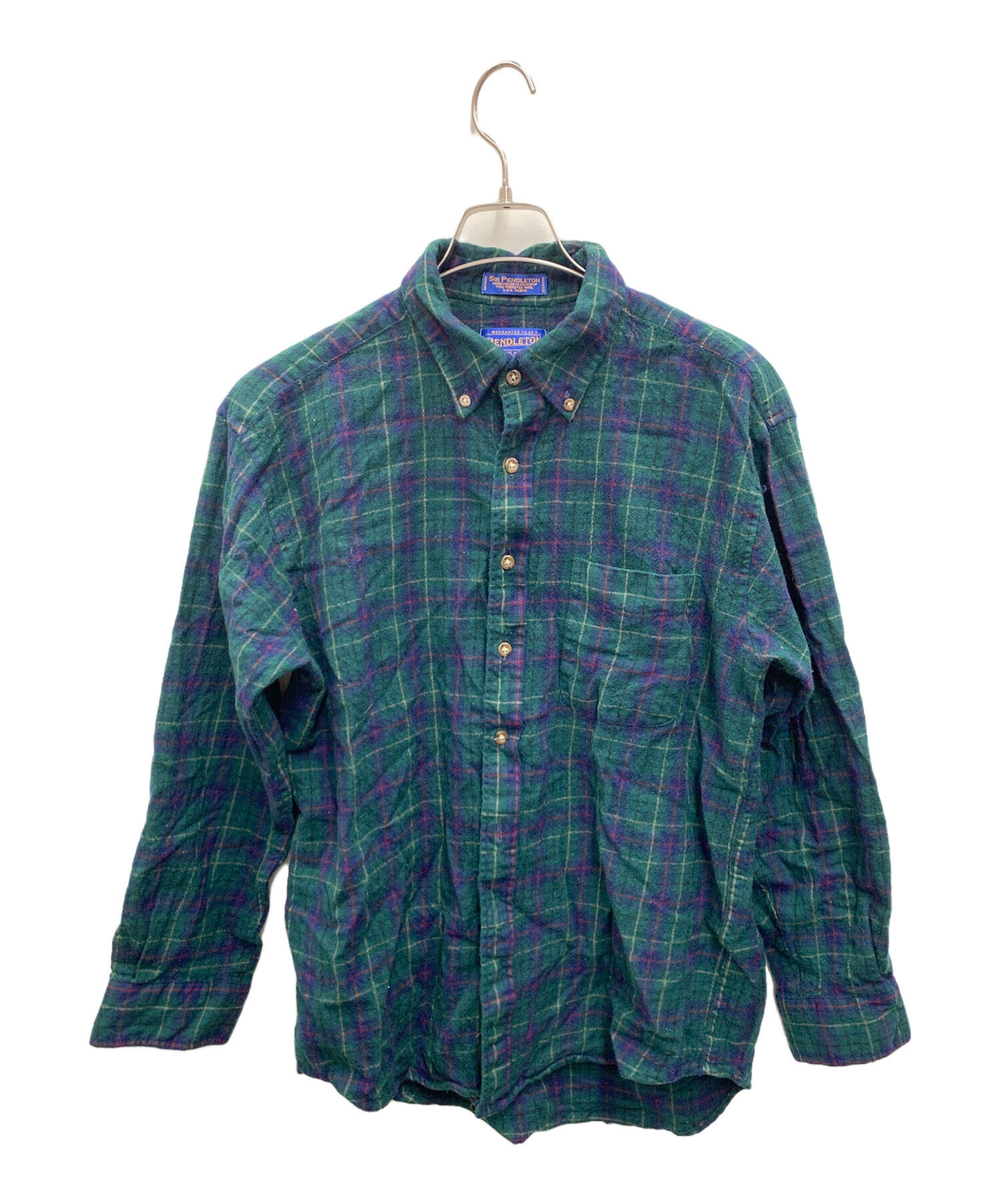 50s Pendleton ペンドルトン ダークグリーン チェック ネルシャツ｜50s