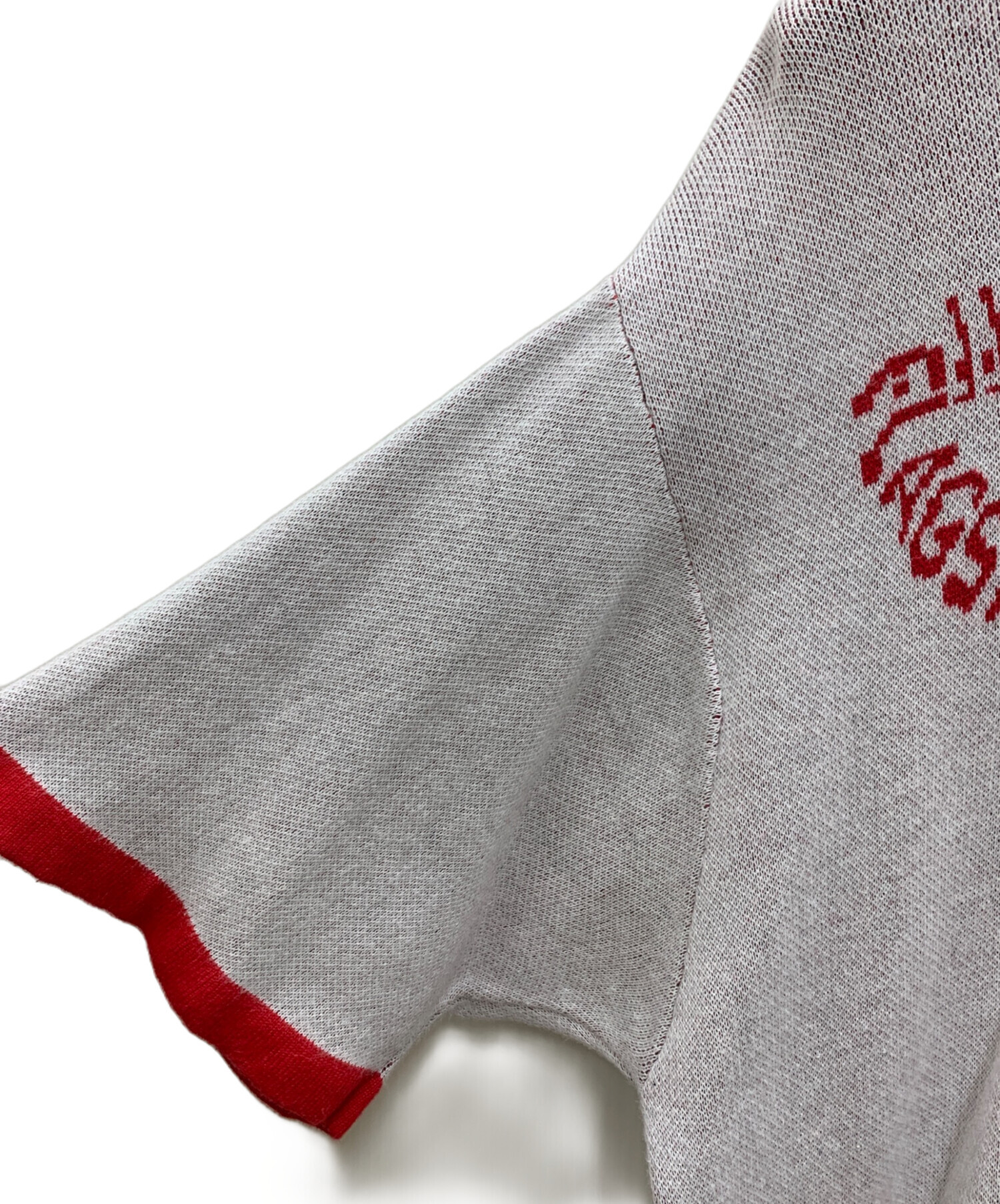 中古・古着通販】flagstuff (フラグスタフ) 半袖ポロニット グレー