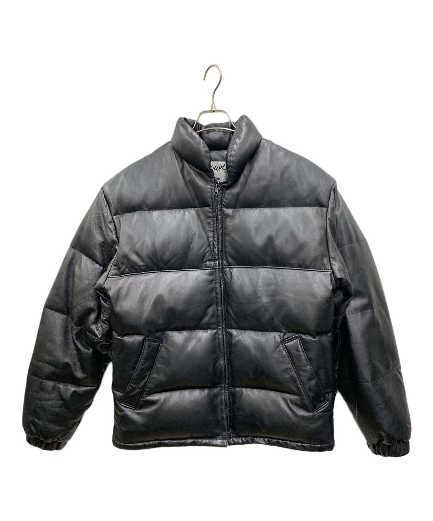 中古・古着通販】Schott (ショット) レザーダウンジャケット ブラック 