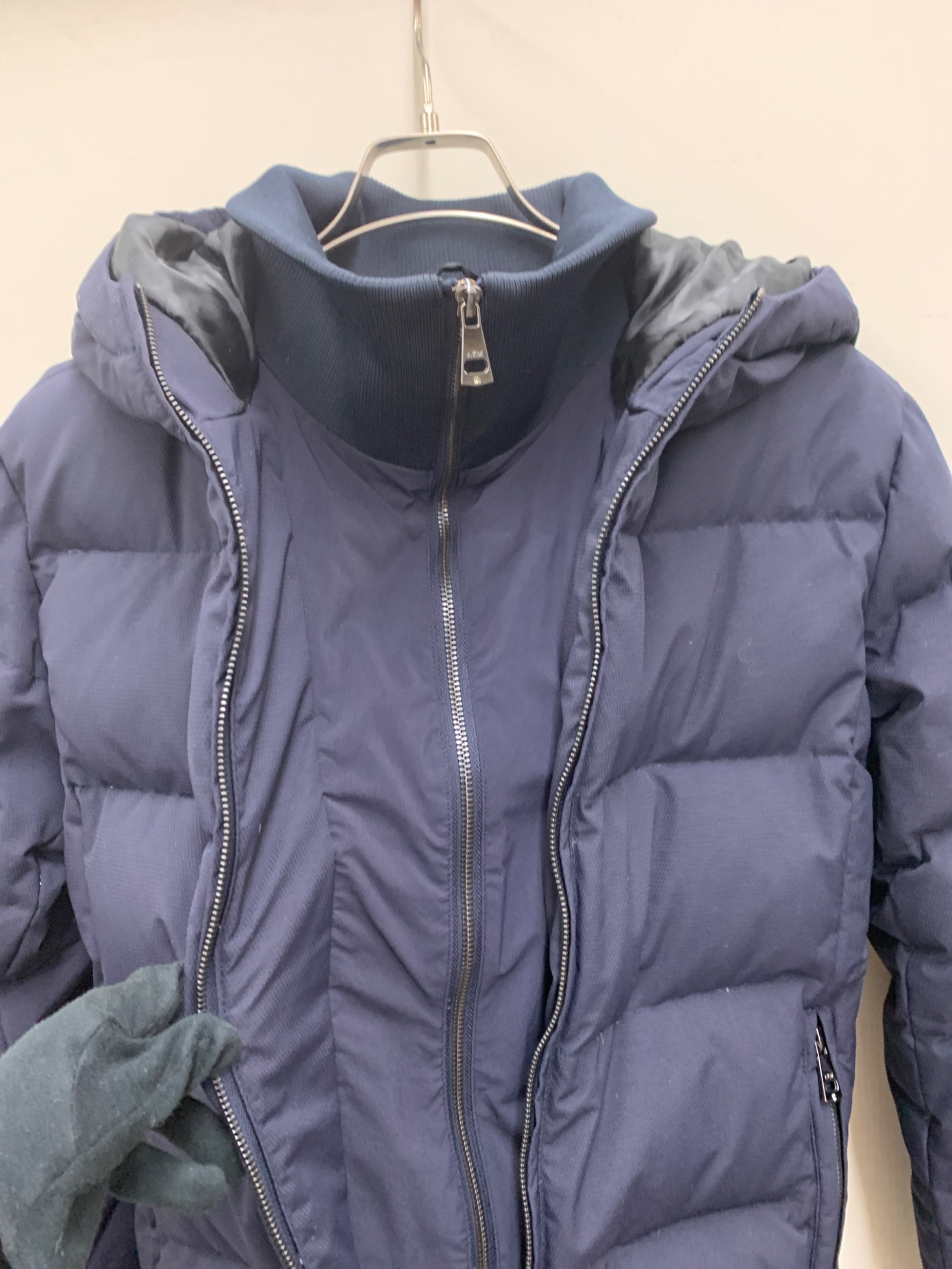 AKM」 ダウンジャケット M ネイビー メンズ AKM M-65 HOODED DOWN 