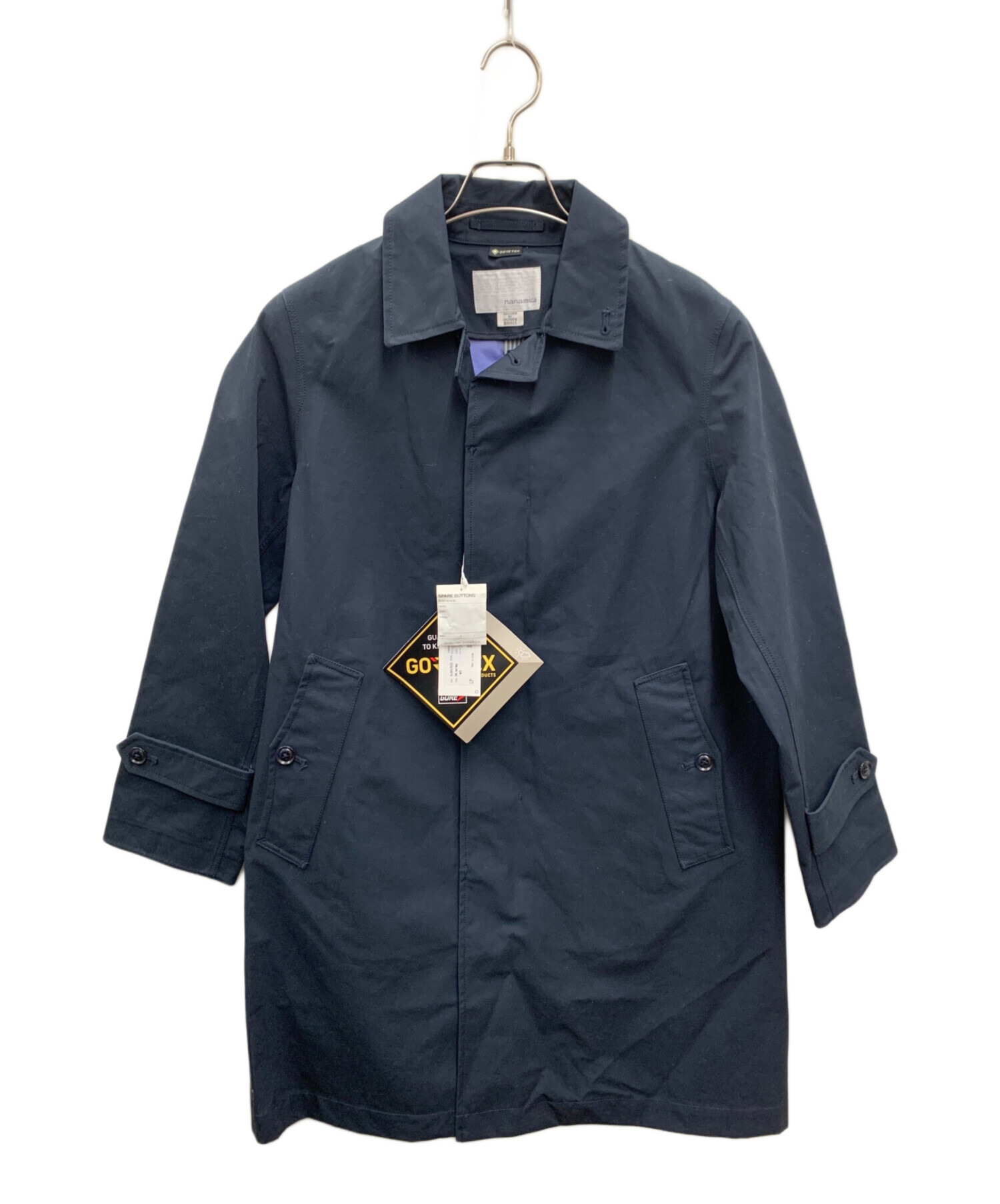 nanamica ステンカラーコート ネイビー 中古・古着通販】nanamica (ナナミカ) ステンカラーコート ネイビー